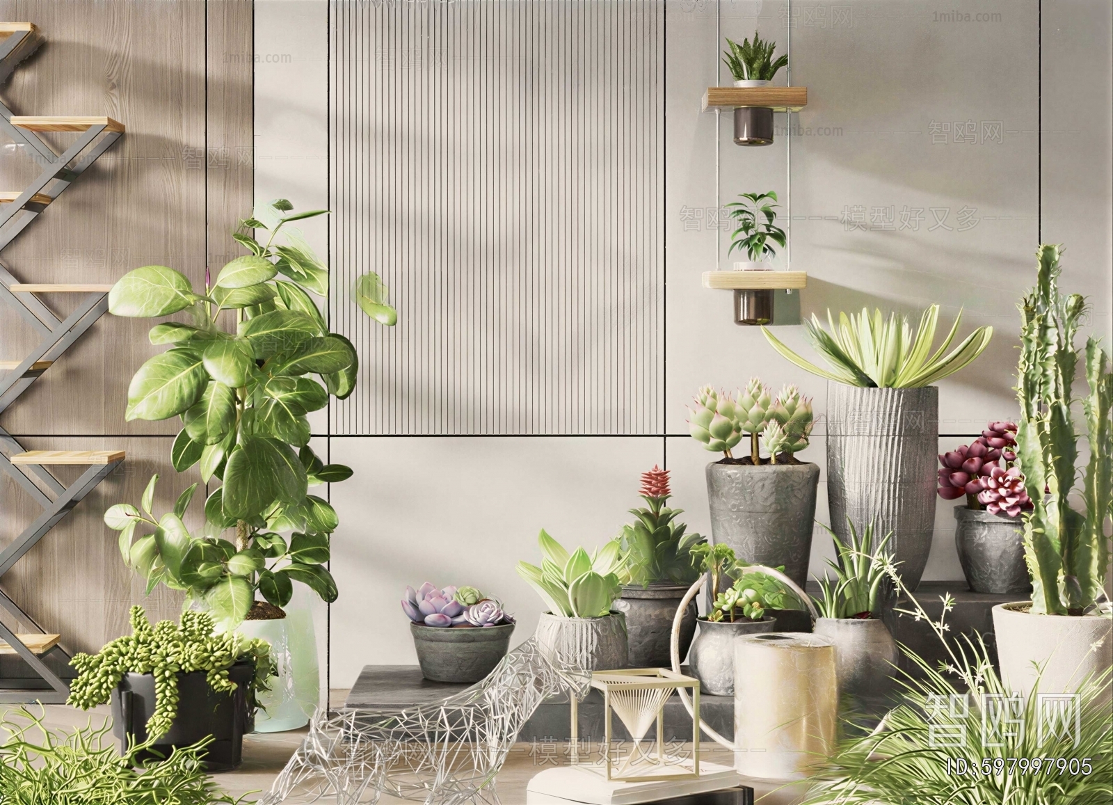 Modern Ground Green Plant Potted Plants