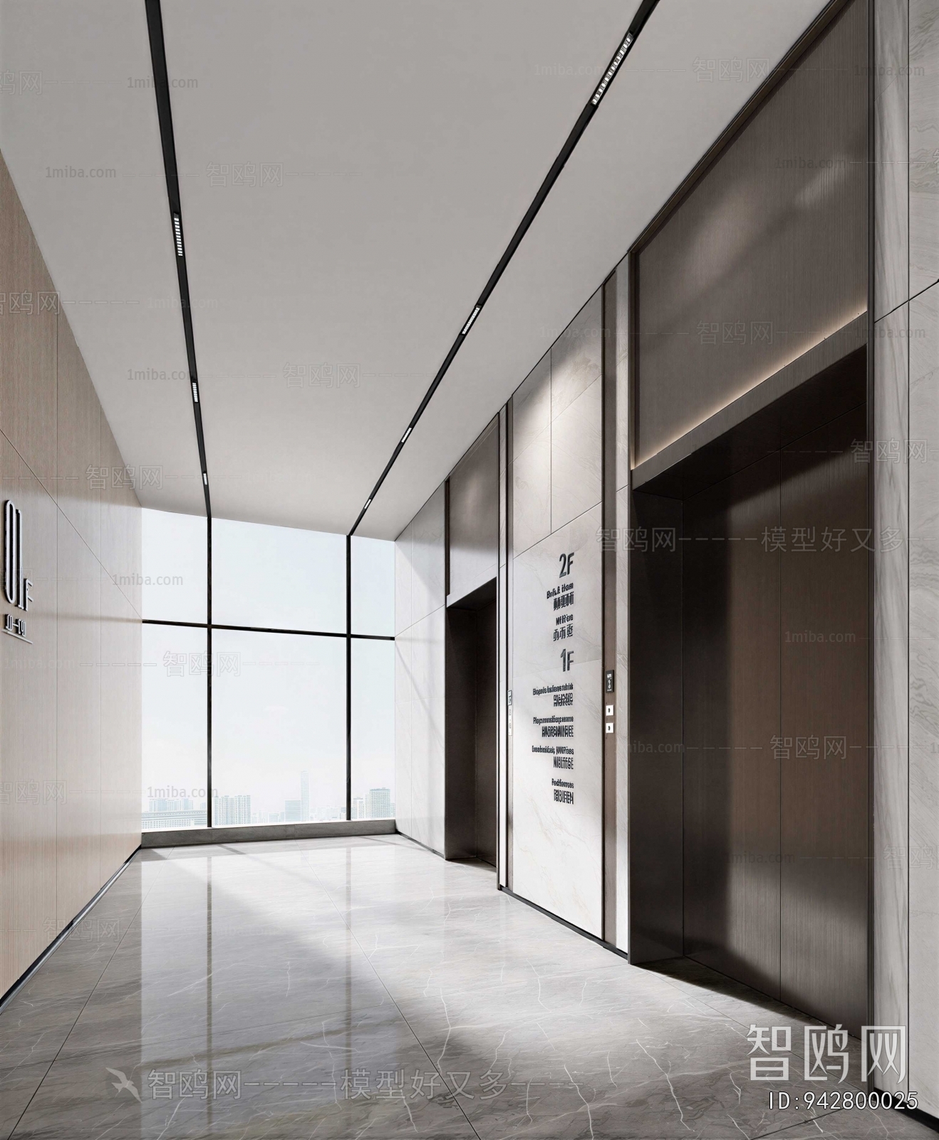 Modern Office Elevator Hall