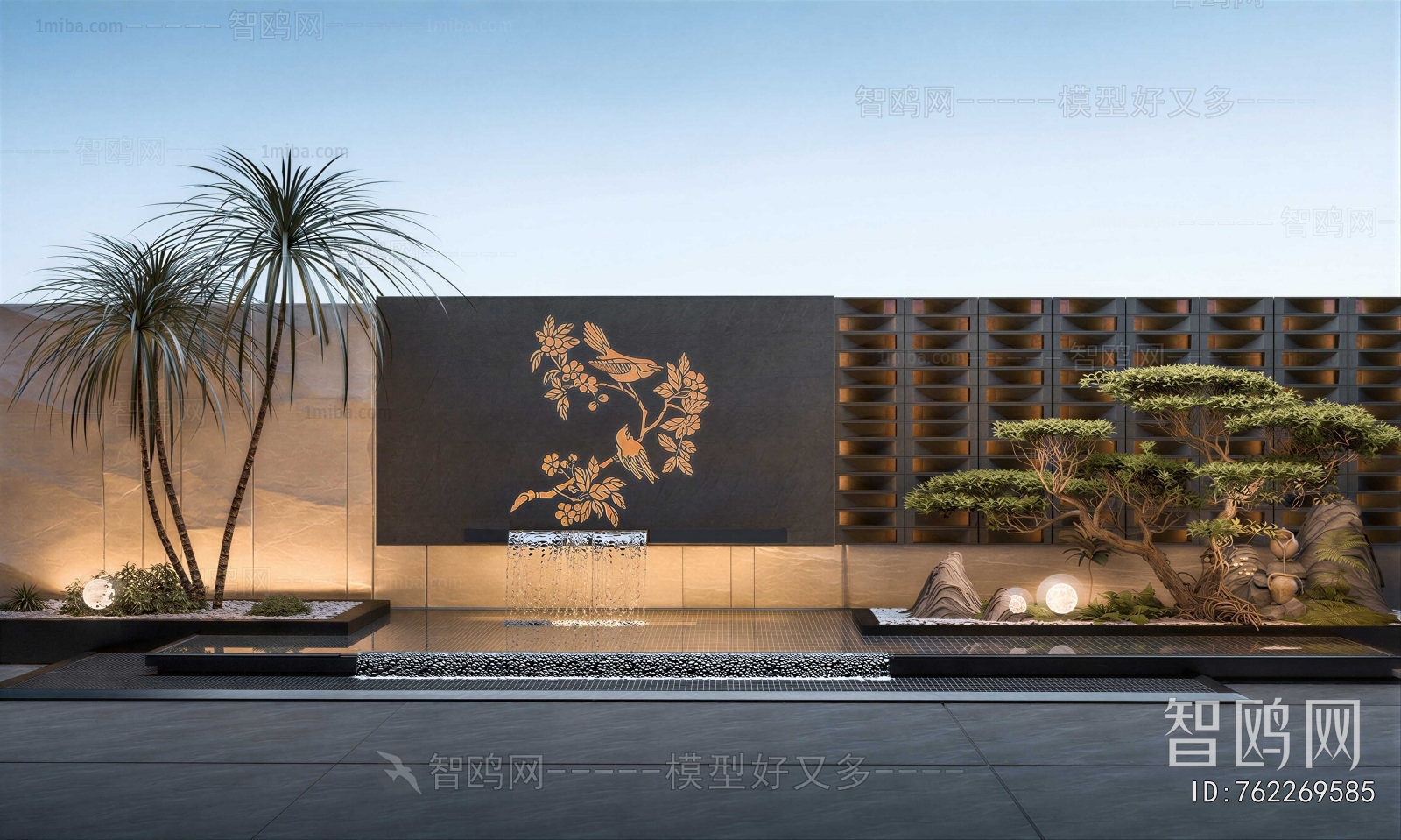 New Chinese Style Rockery Waterscape