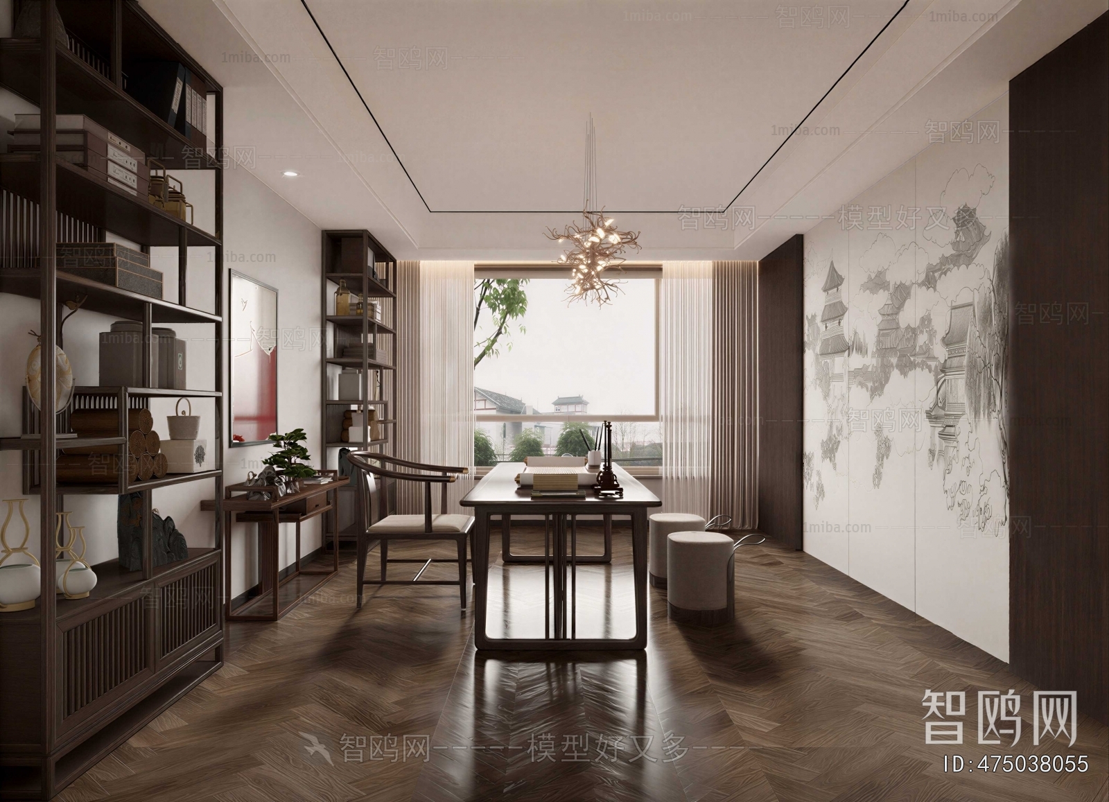 New Chinese Style Study Space