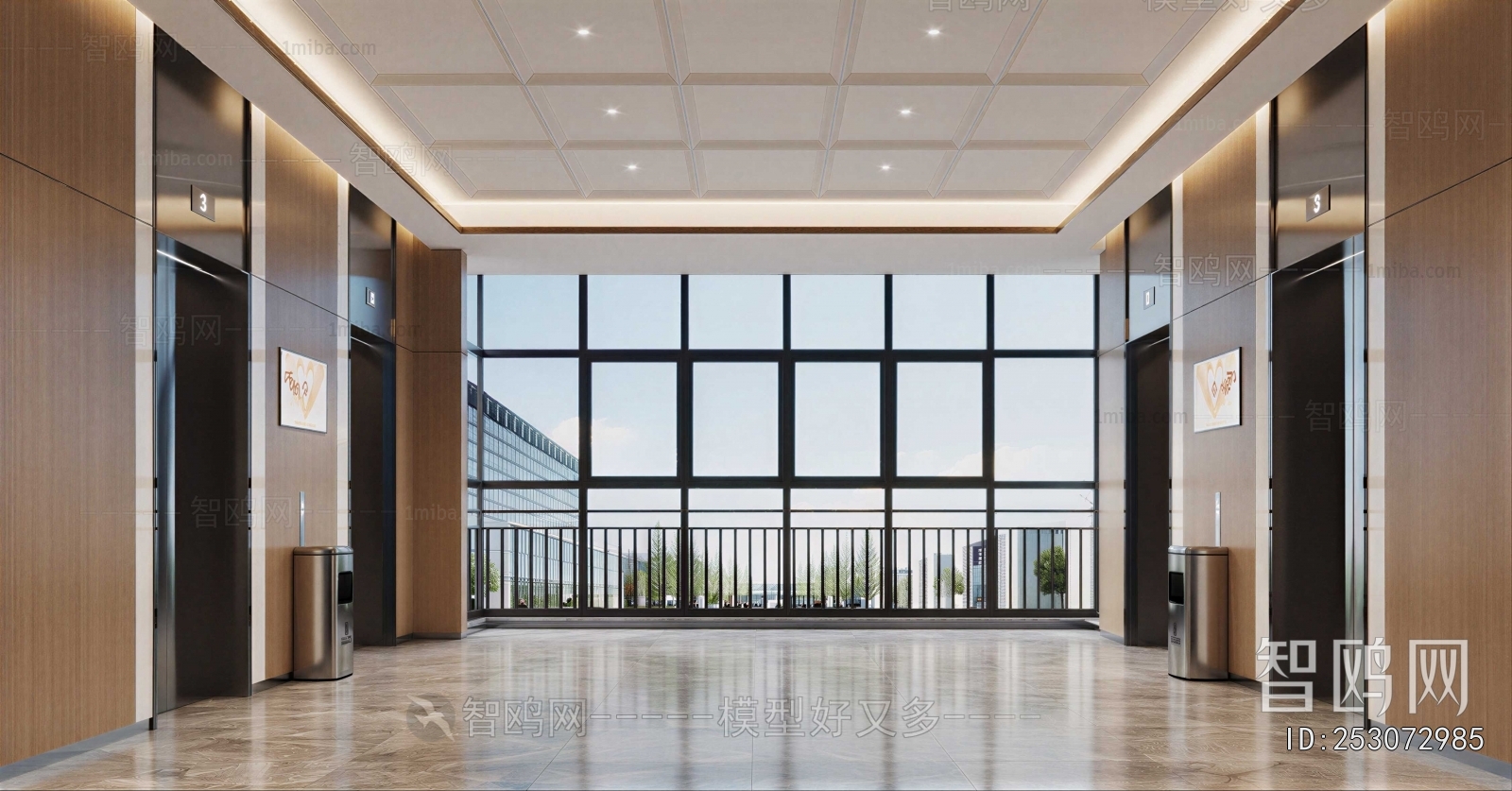 Modern Office Elevator Hall