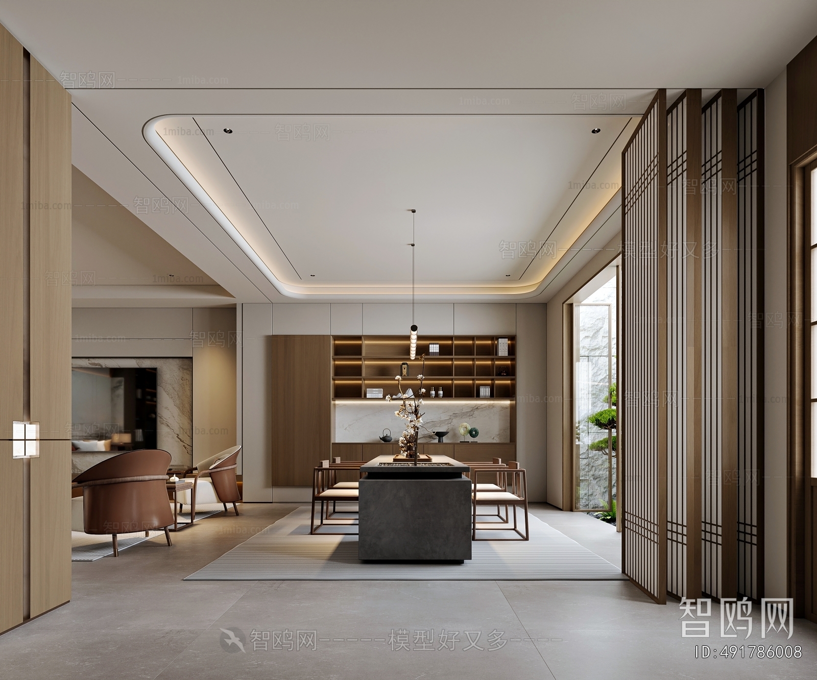 New Chinese Style A Living Room