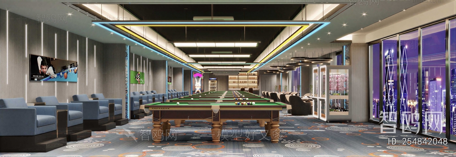 Industrial Style Billiard Room