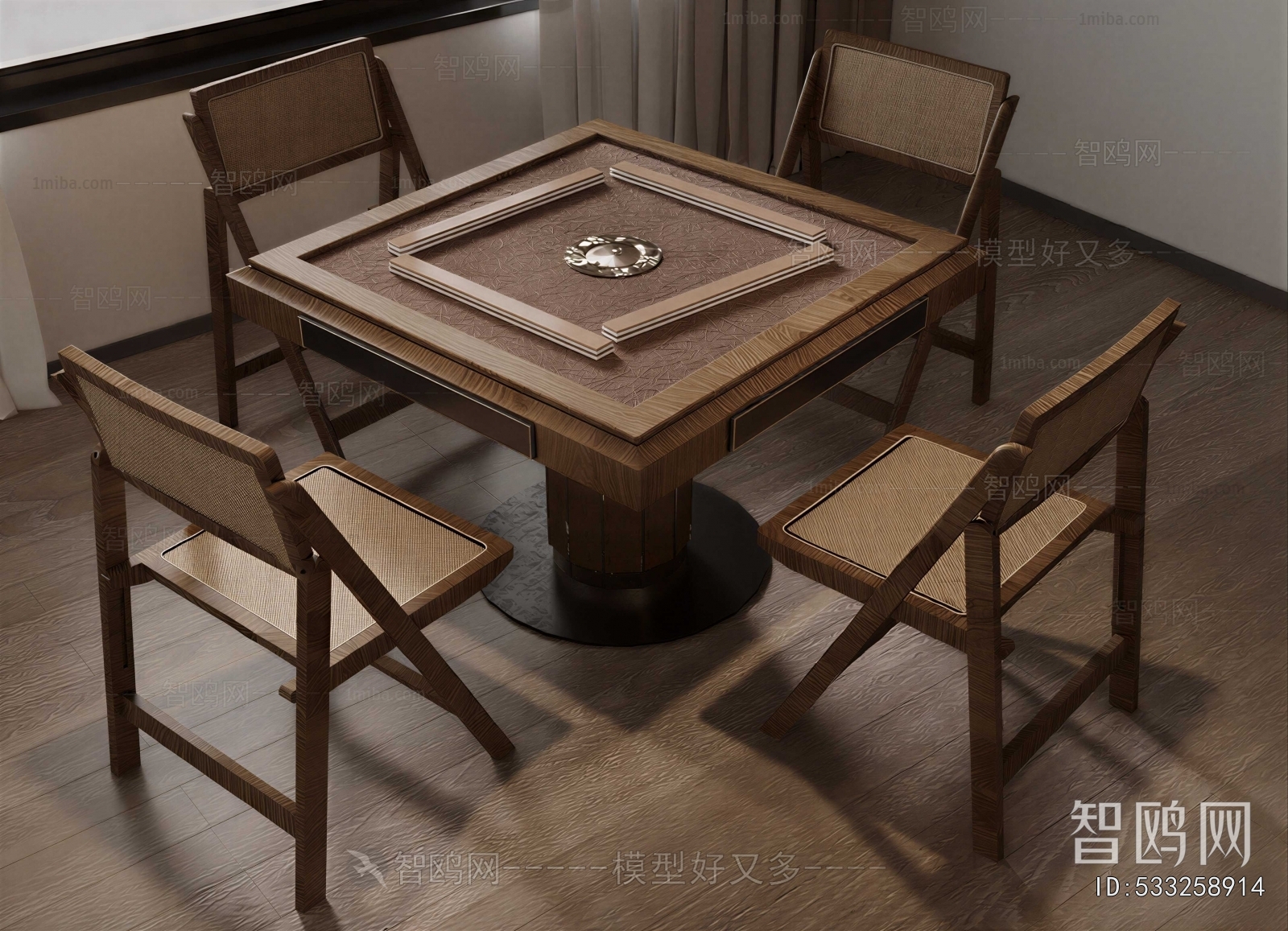 Wabi-sabi Style Mahjong Tables And Chairs