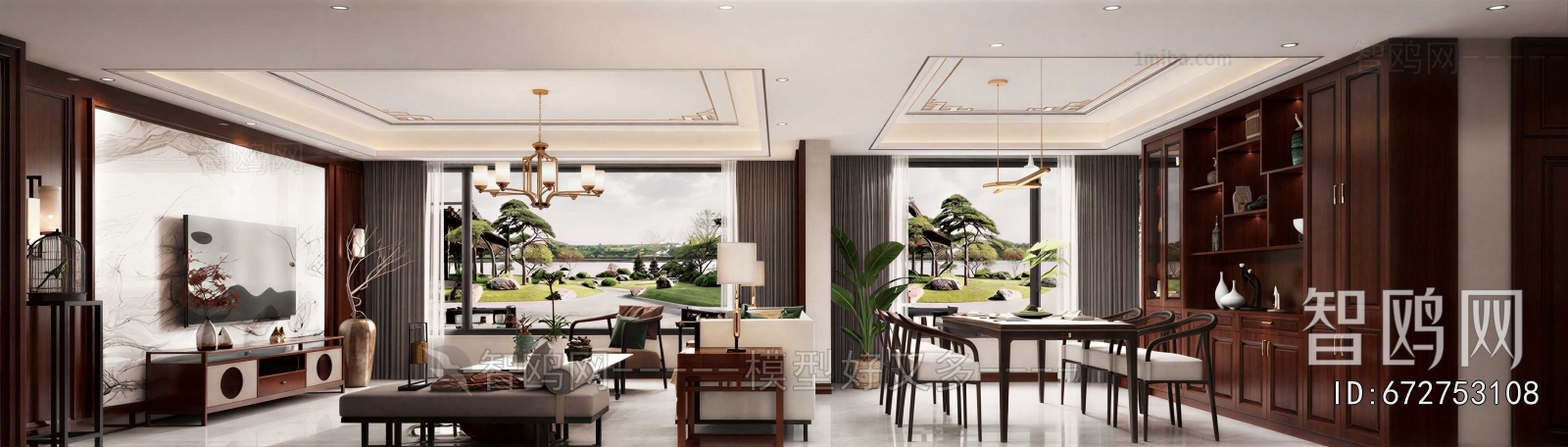 New Chinese Style A Living Room