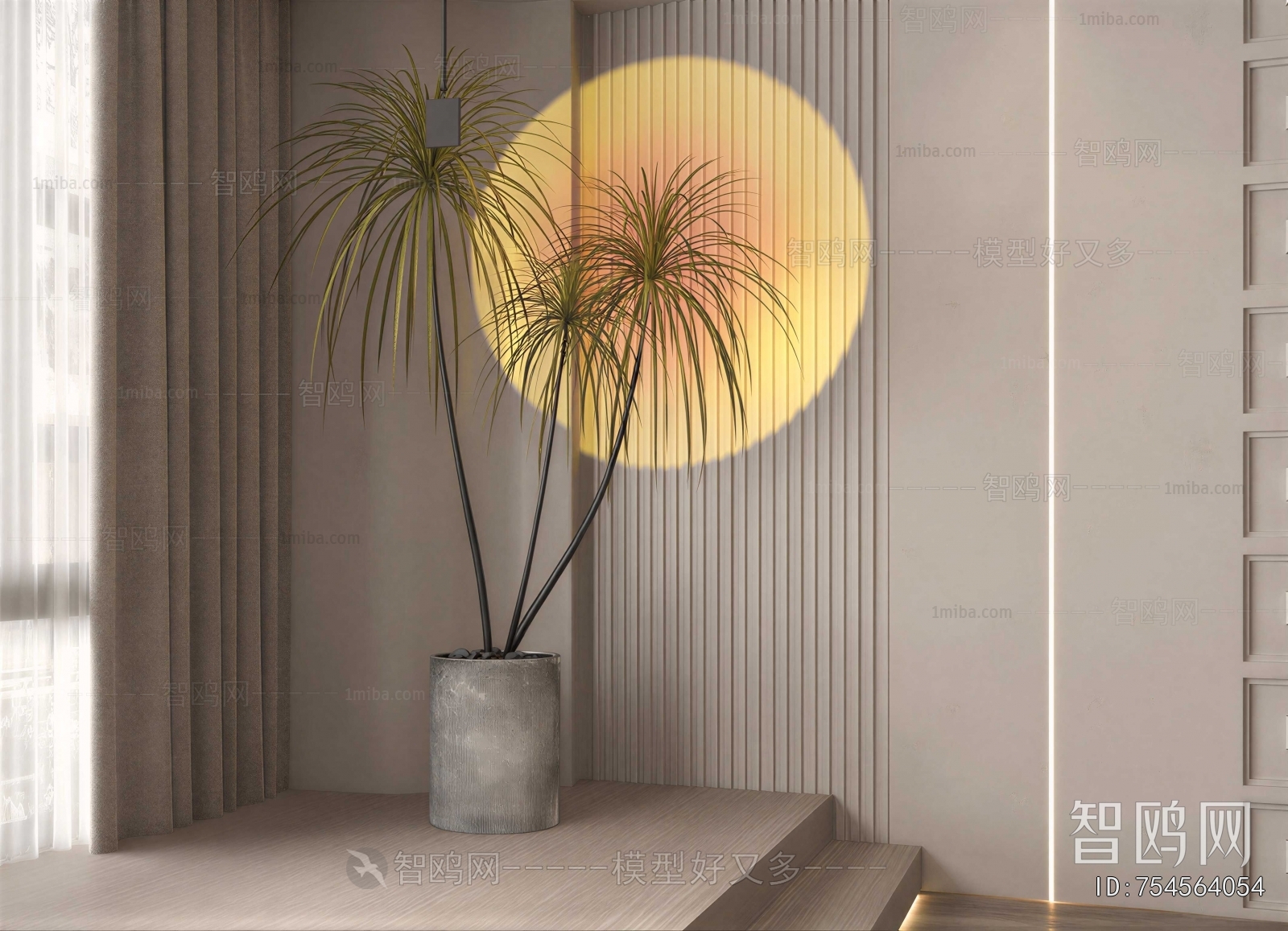 Modern Ground Green Plant Potted Plants