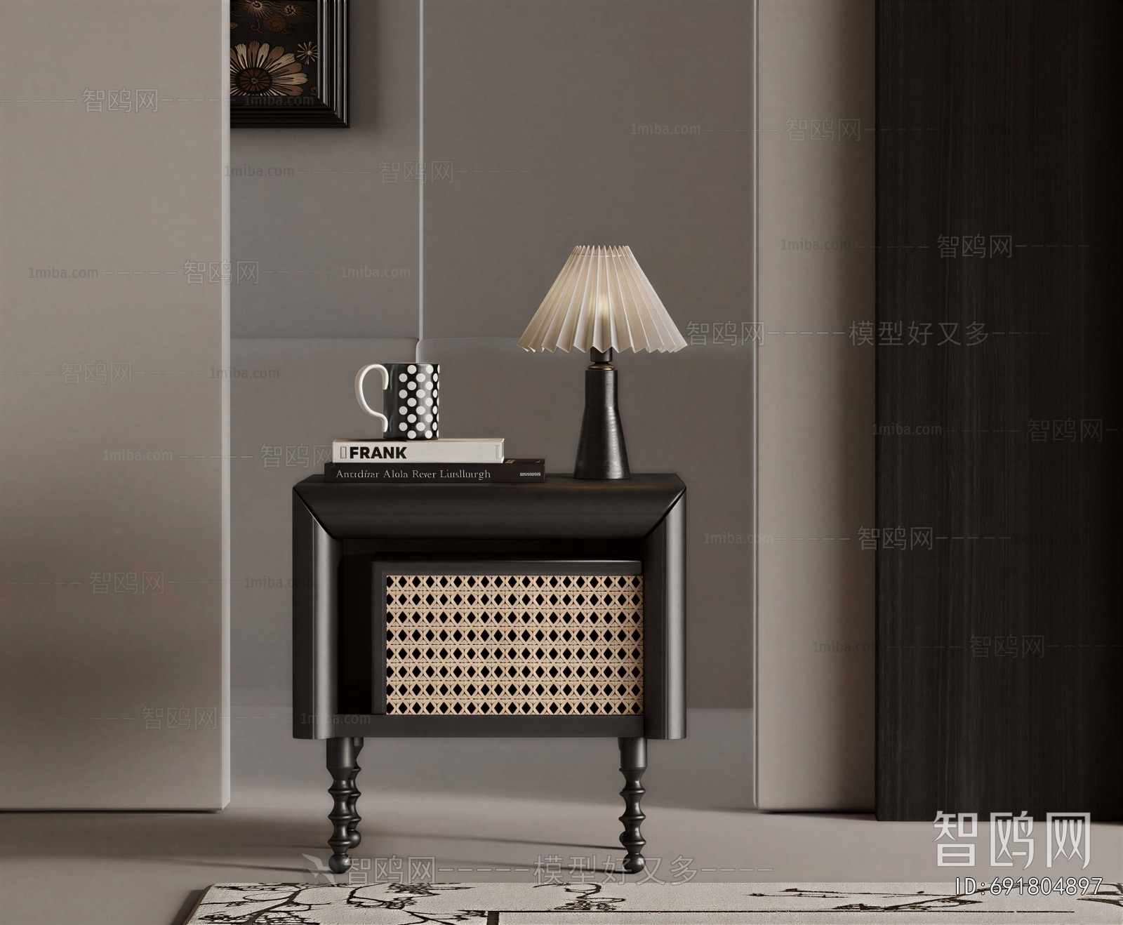 French Style Bedside Cupboard