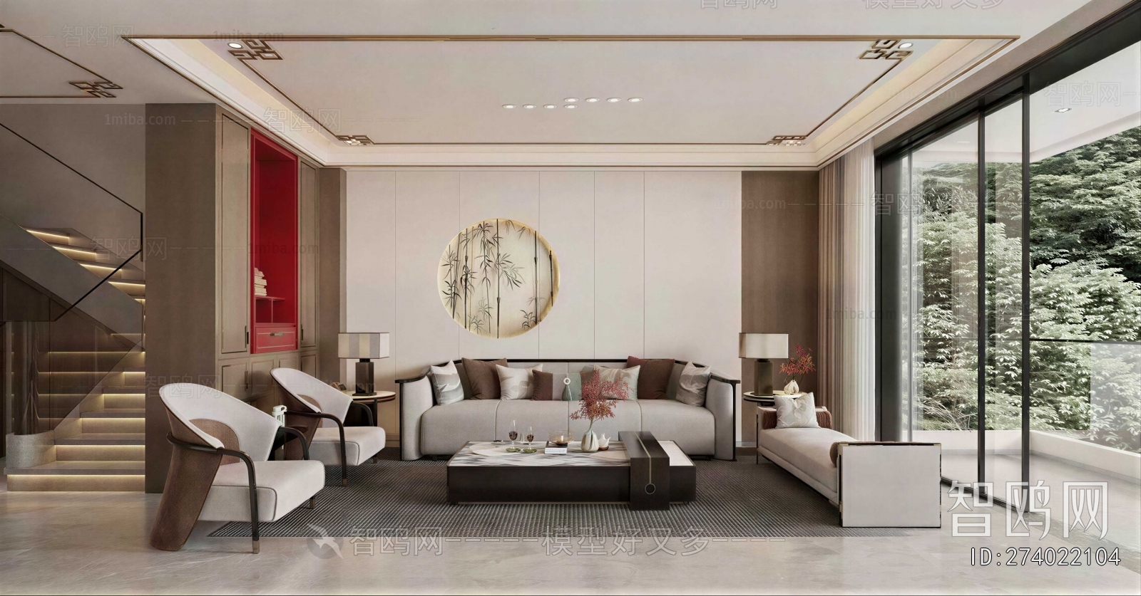 New Chinese Style A Living Room