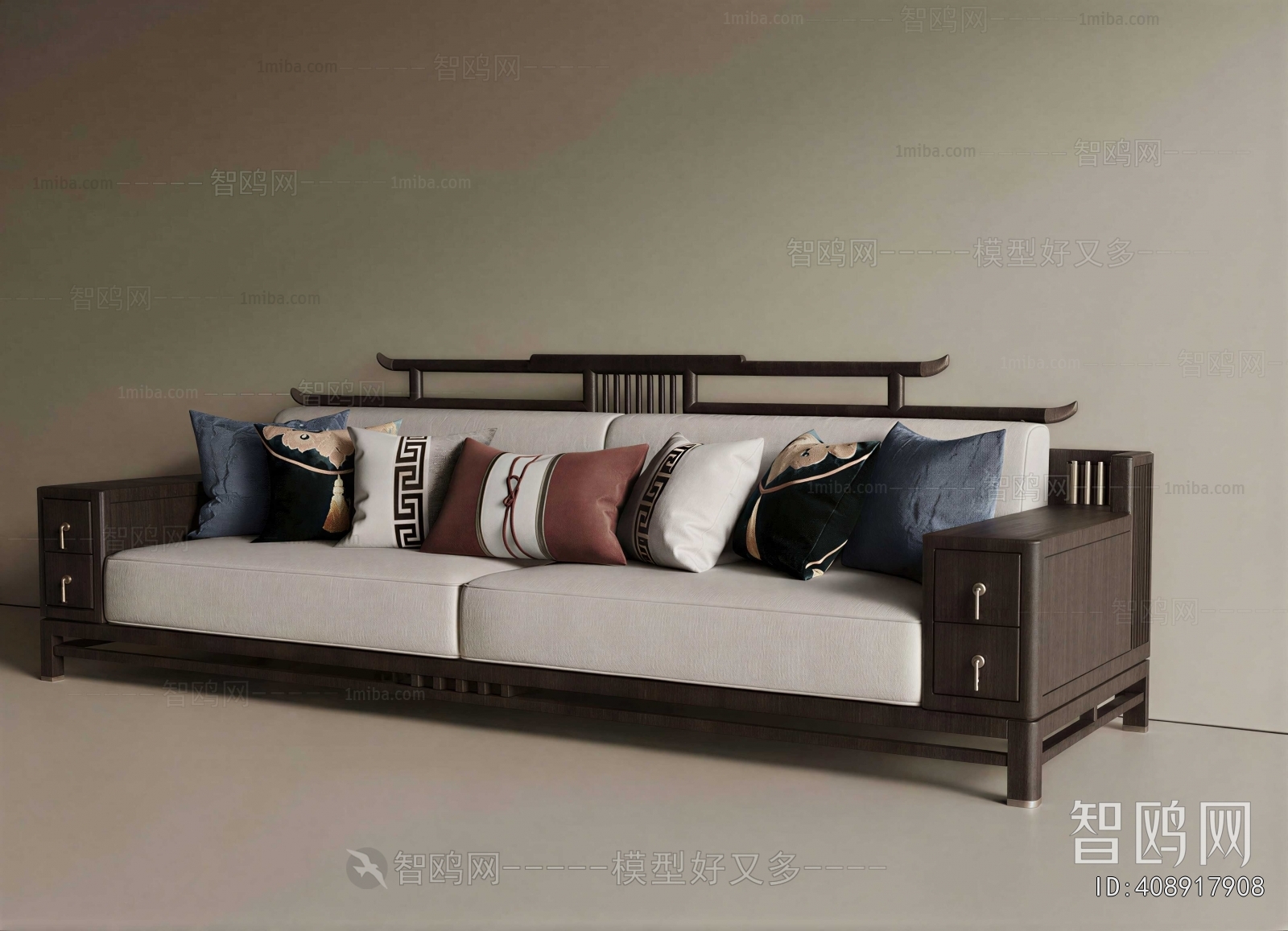 New Chinese Style Multi Person Sofa