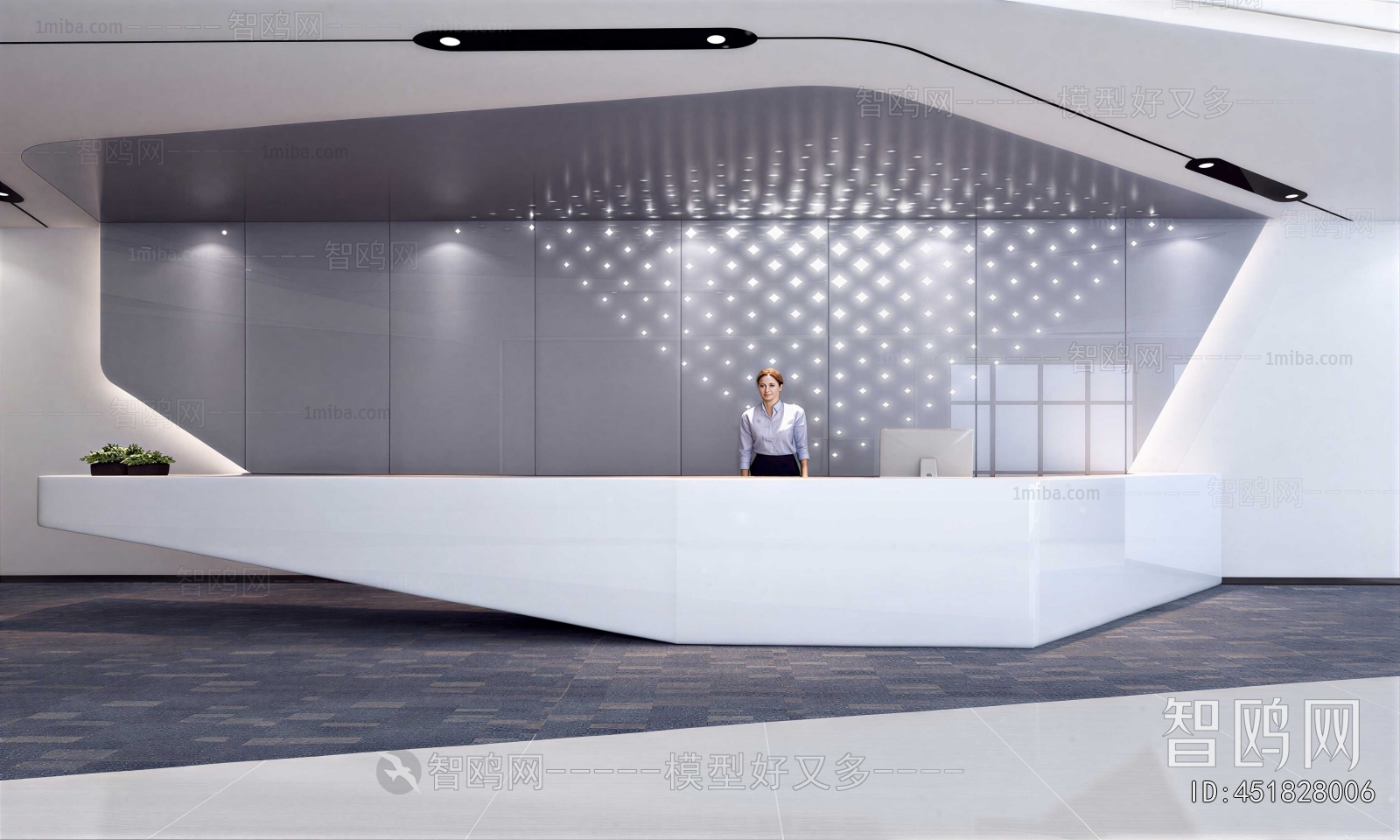 Modern Office Reception Desk