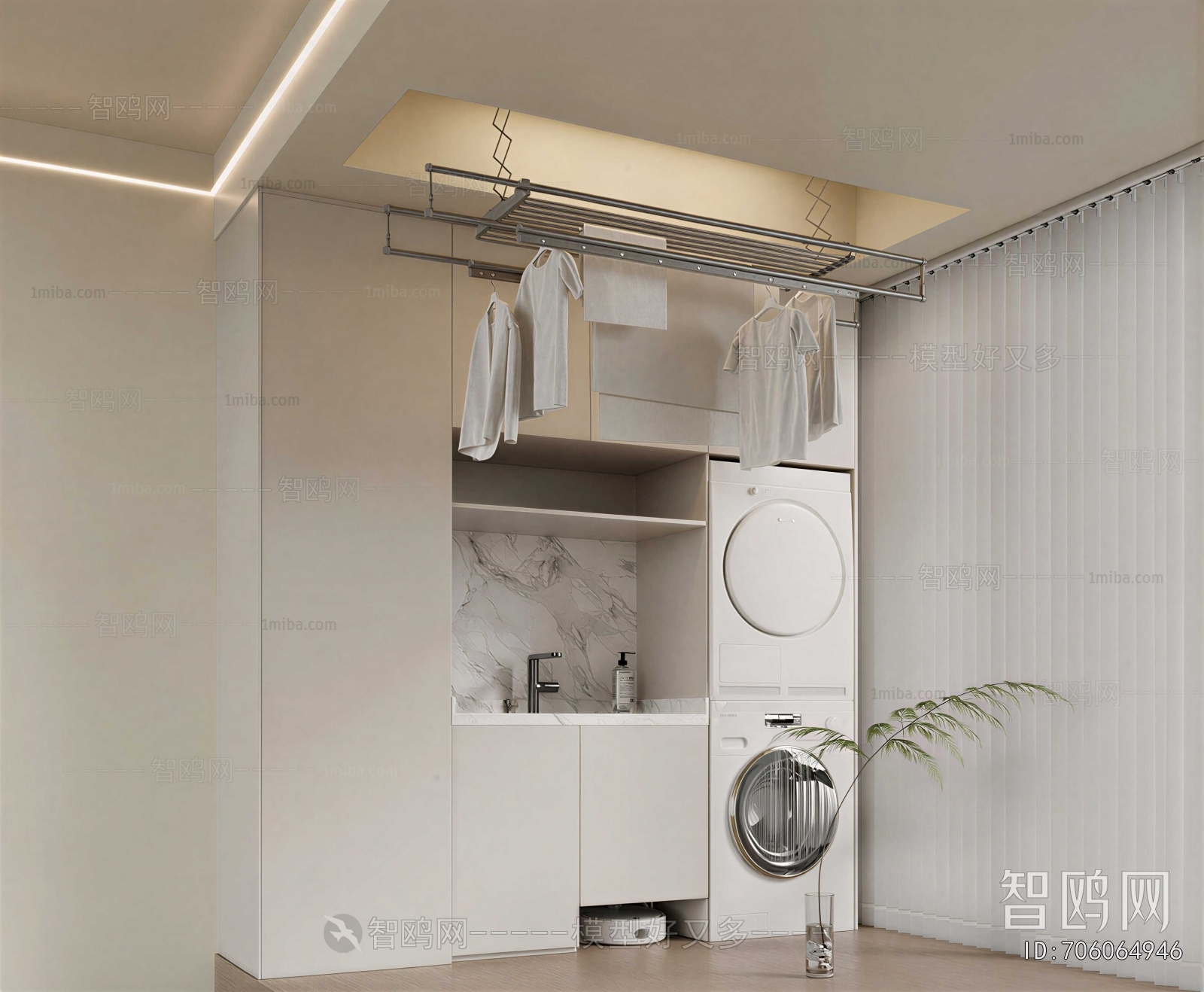 Modern Balcony Laundry Room