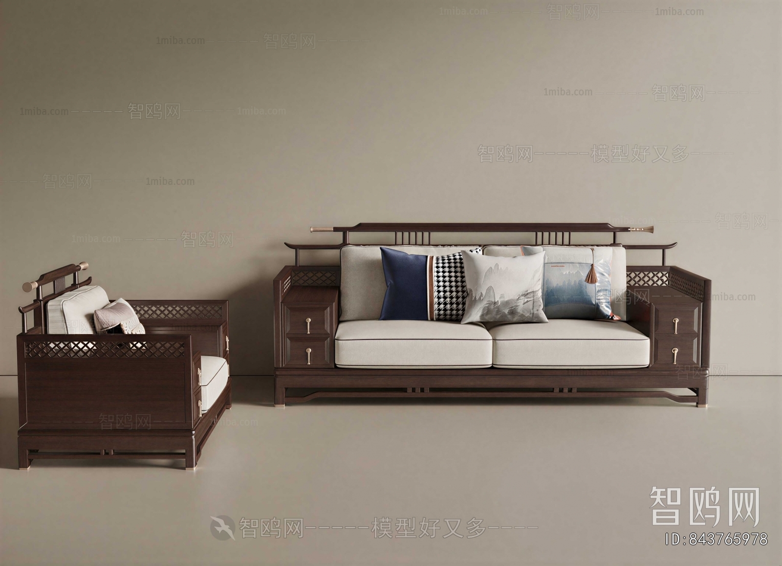 New Chinese Style A Sofa For Two