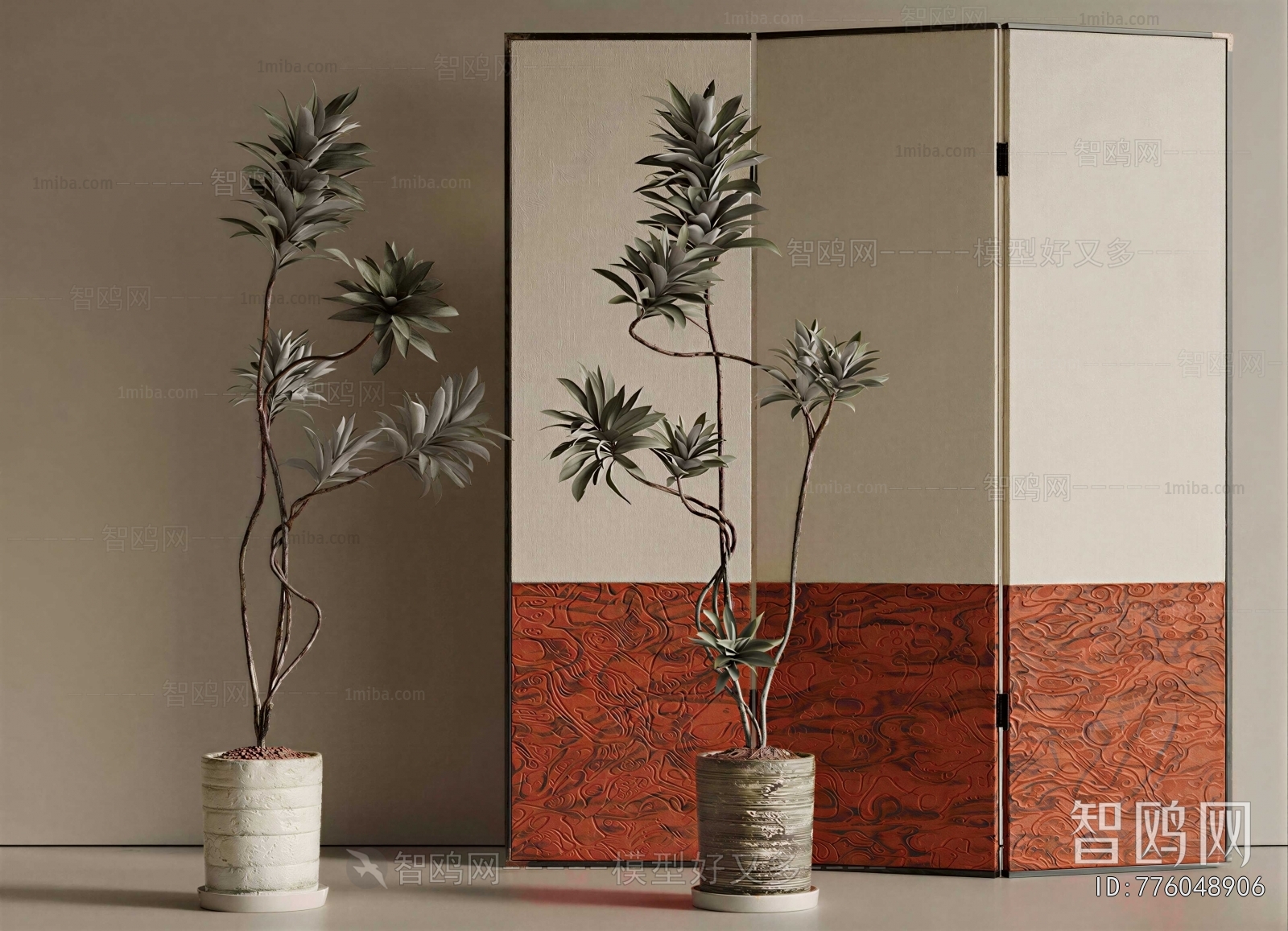 Modern Ground Green Plant Potted Plants