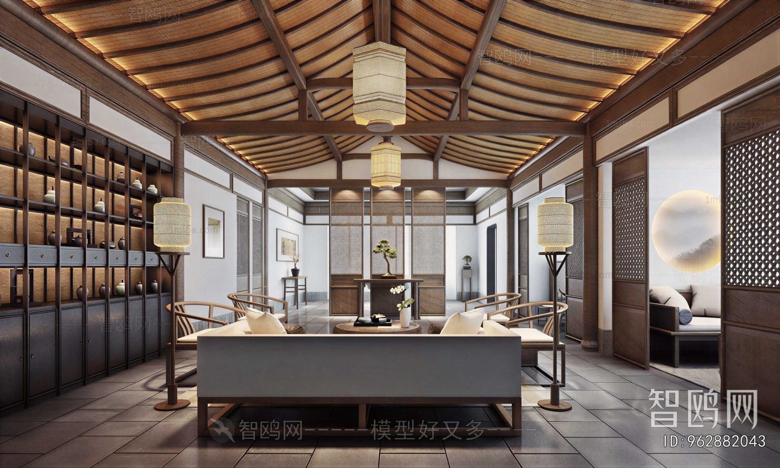 New Chinese Style A Living Room