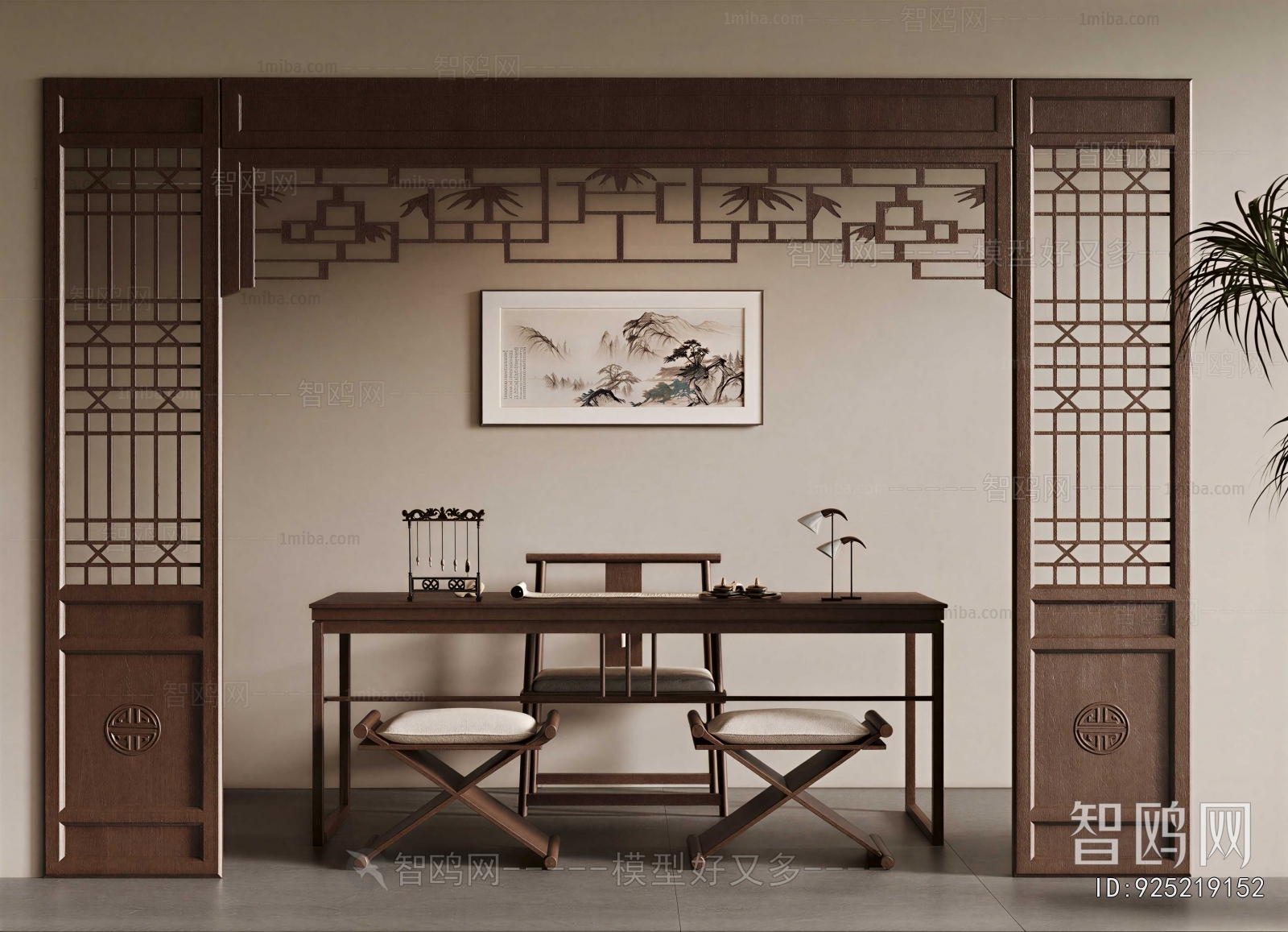 New Chinese Style Computer Desk And Chair