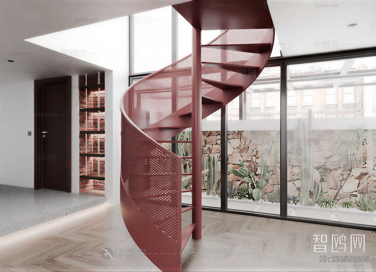 Industrial Style Rotating Staircase