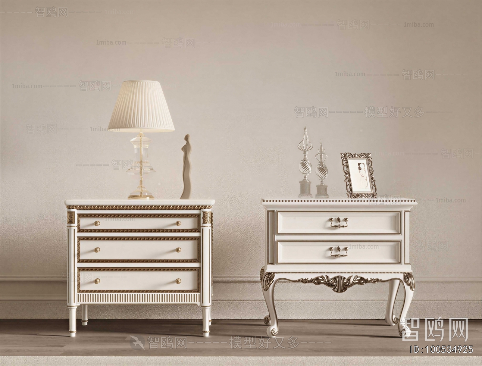 European Style Bedside Cupboard