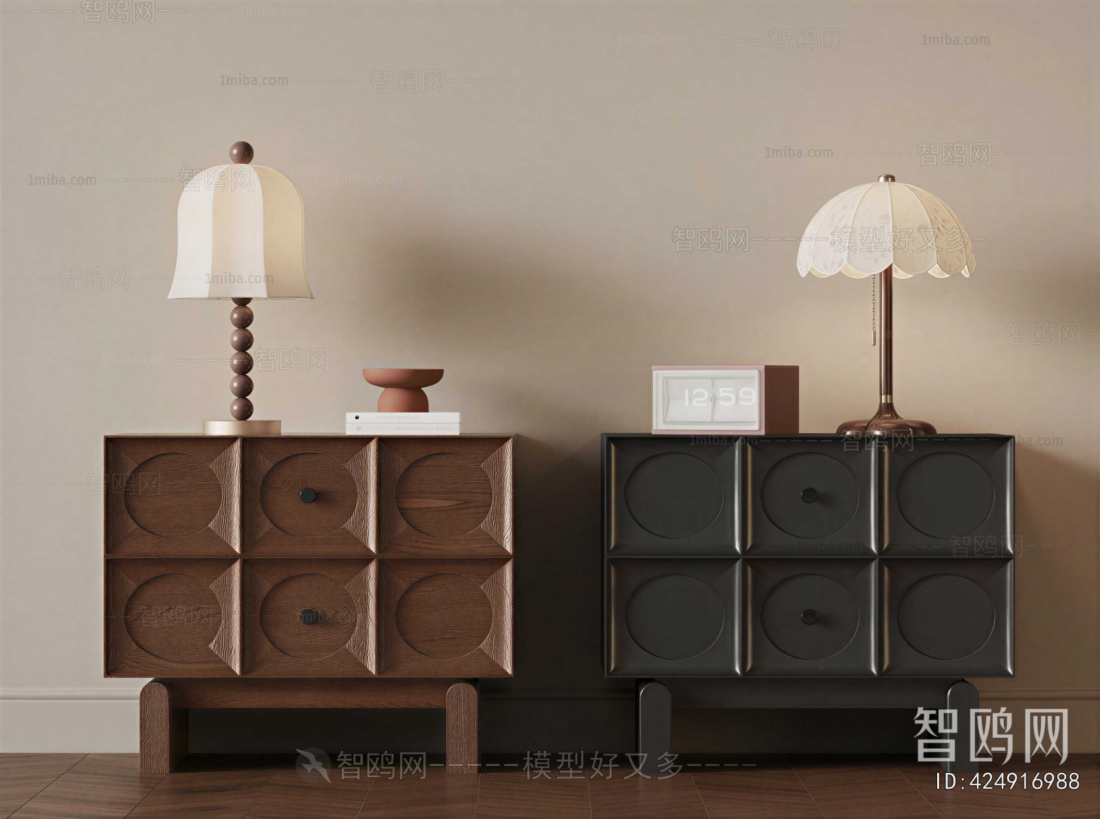 French Style Bedside Cupboard