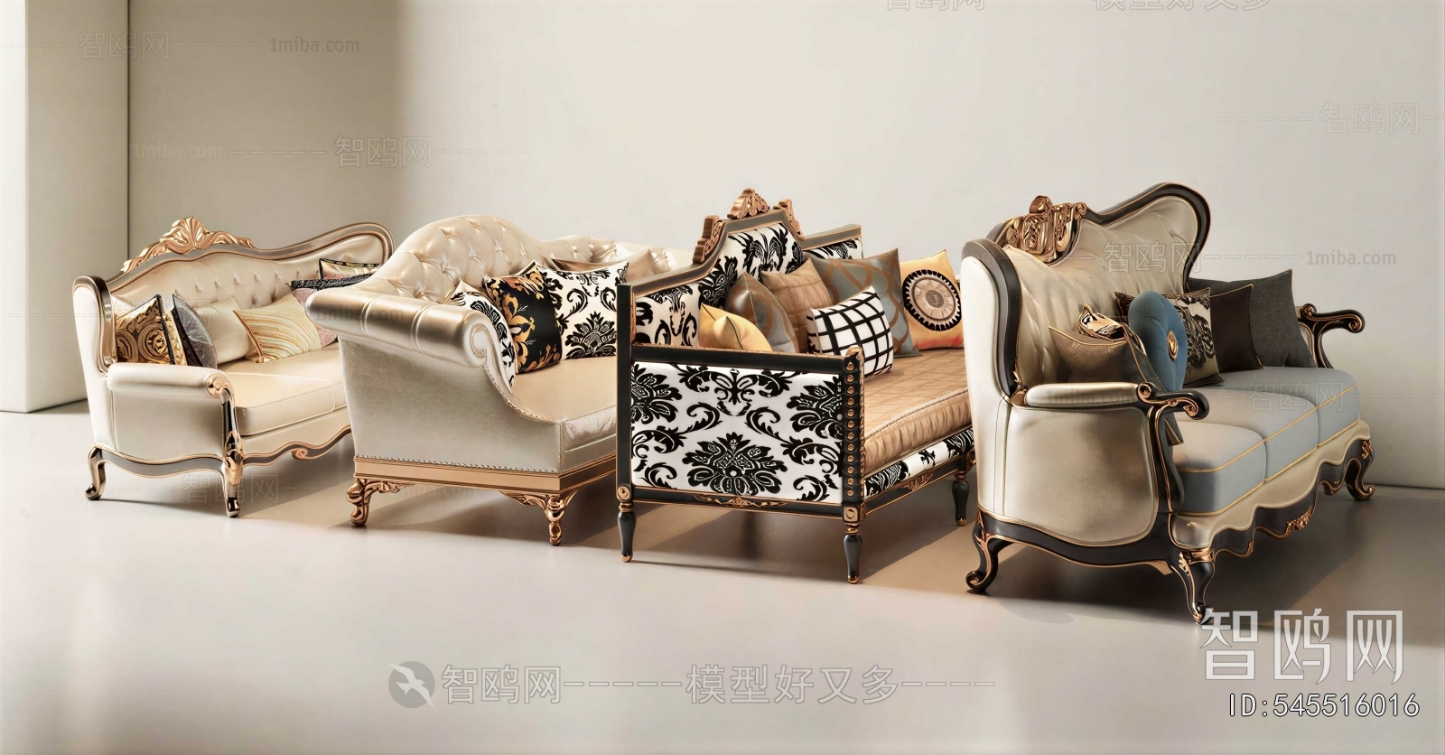 European Style Three-seat Sofa