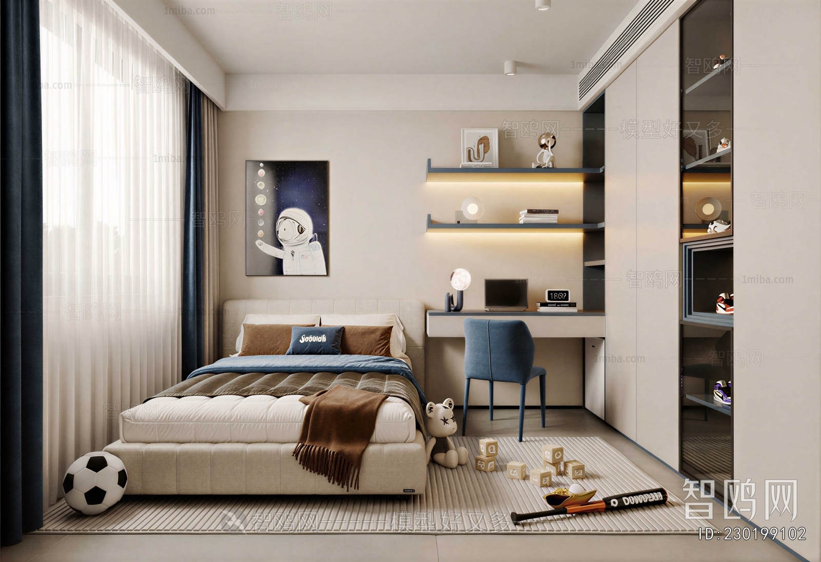 Modern Boy's Room And Son's Room