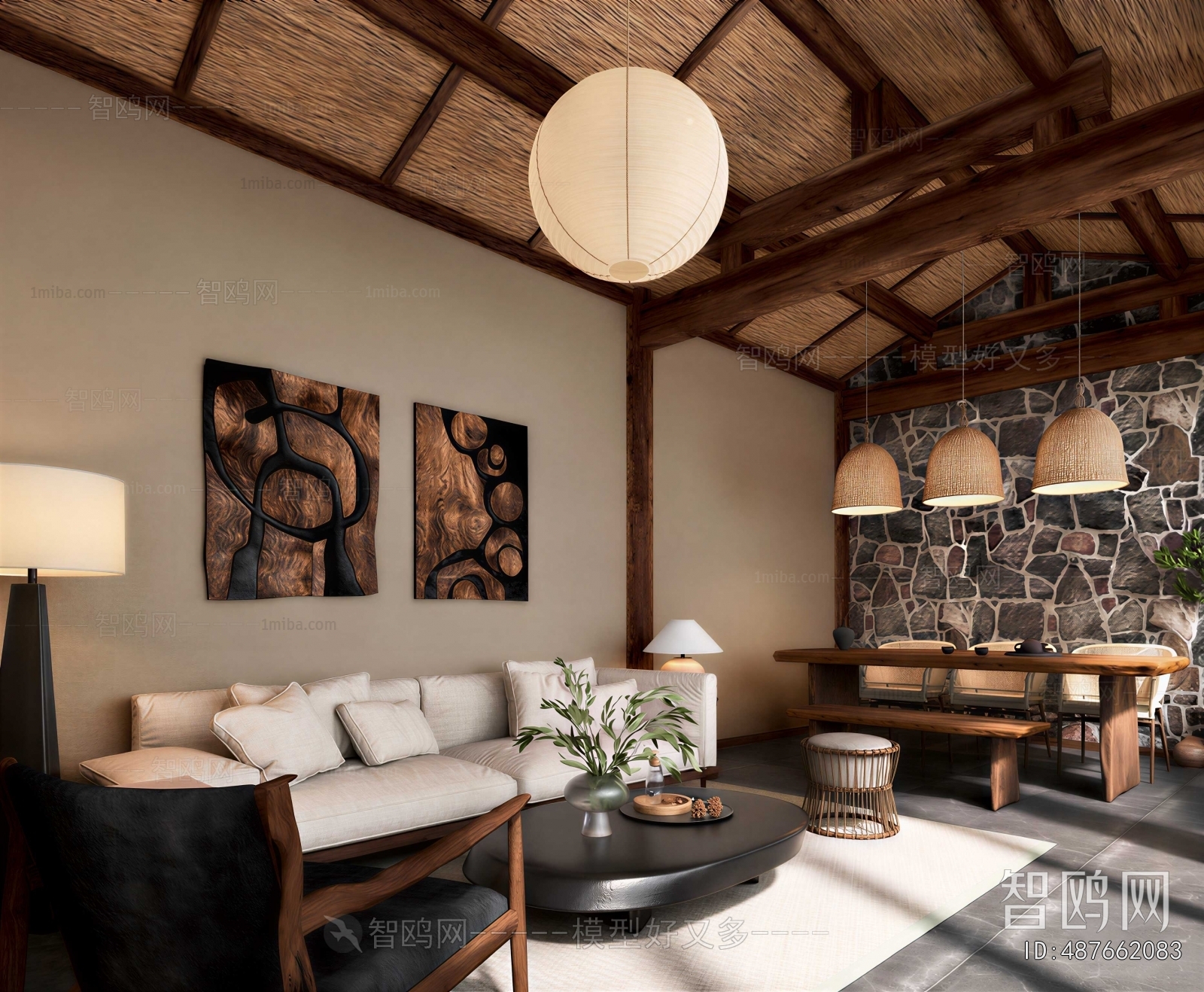 Wabi-sabi Style A Living Room