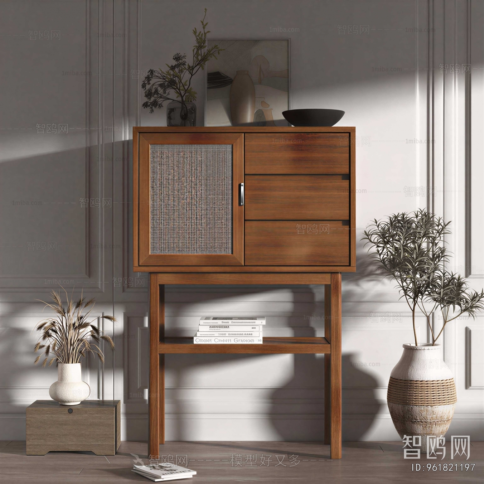 Wabi-sabi Style Side Cabinet