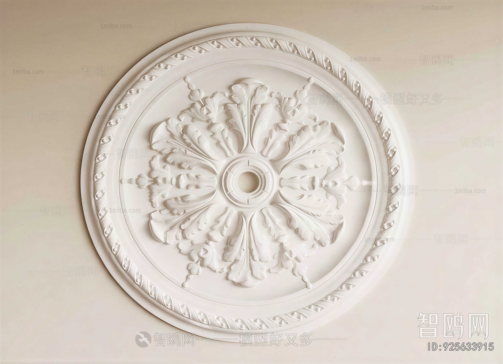 French Style Plaster Carved Top Plate