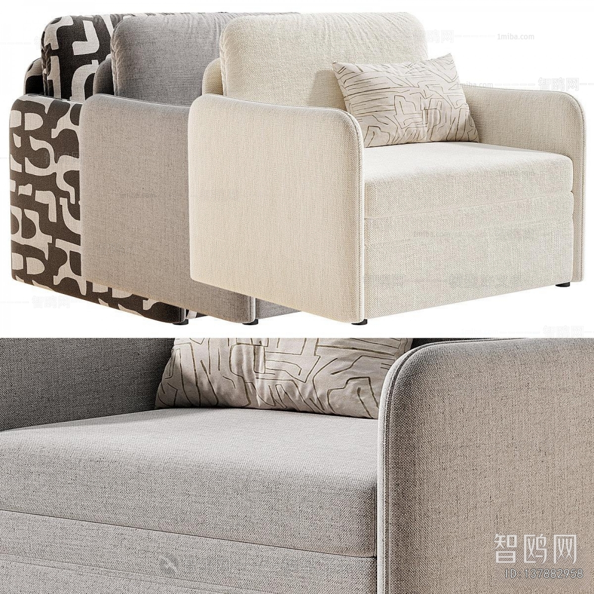 Simple European Style Single Sofa