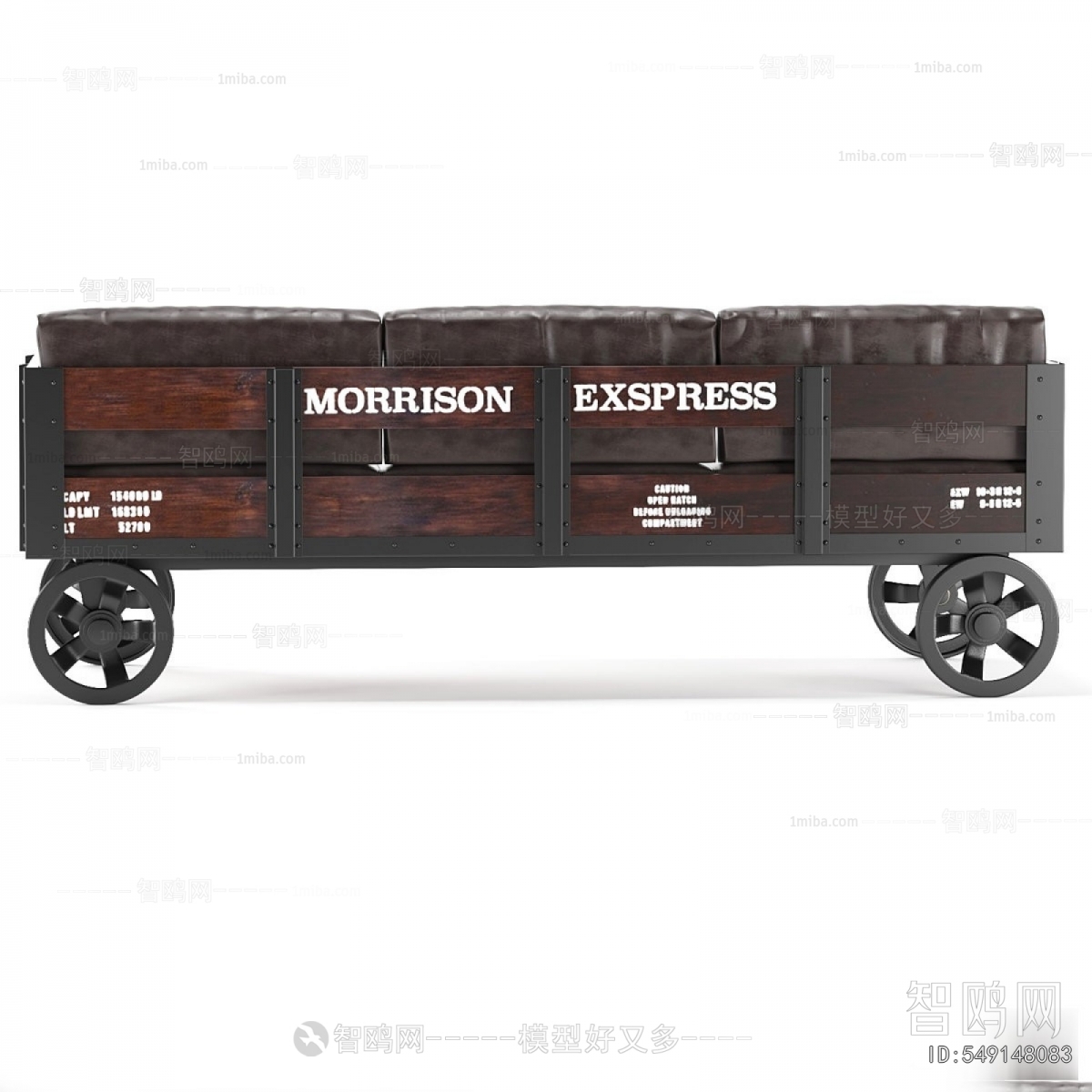 Industrial Style Three-seat Sofa