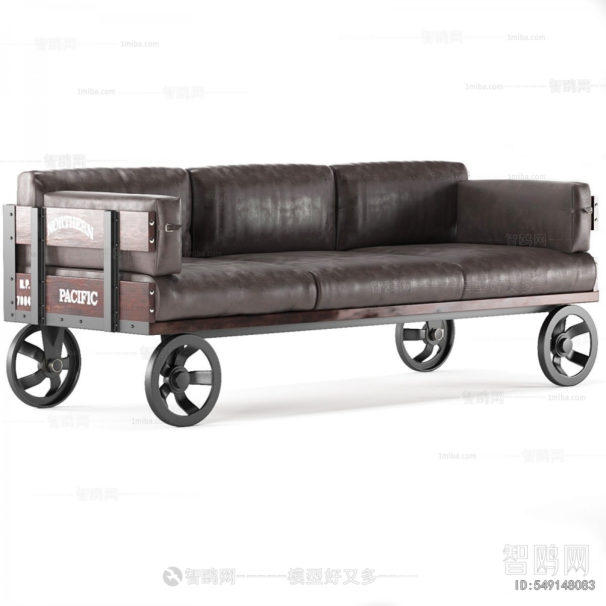 Industrial Style Three-seat Sofa