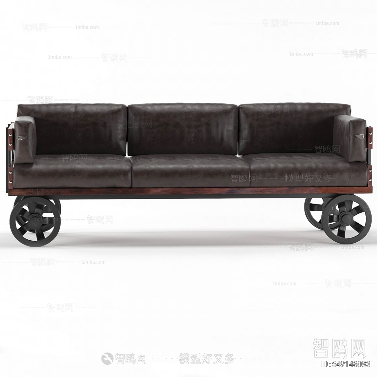 Industrial Style Three-seat Sofa
