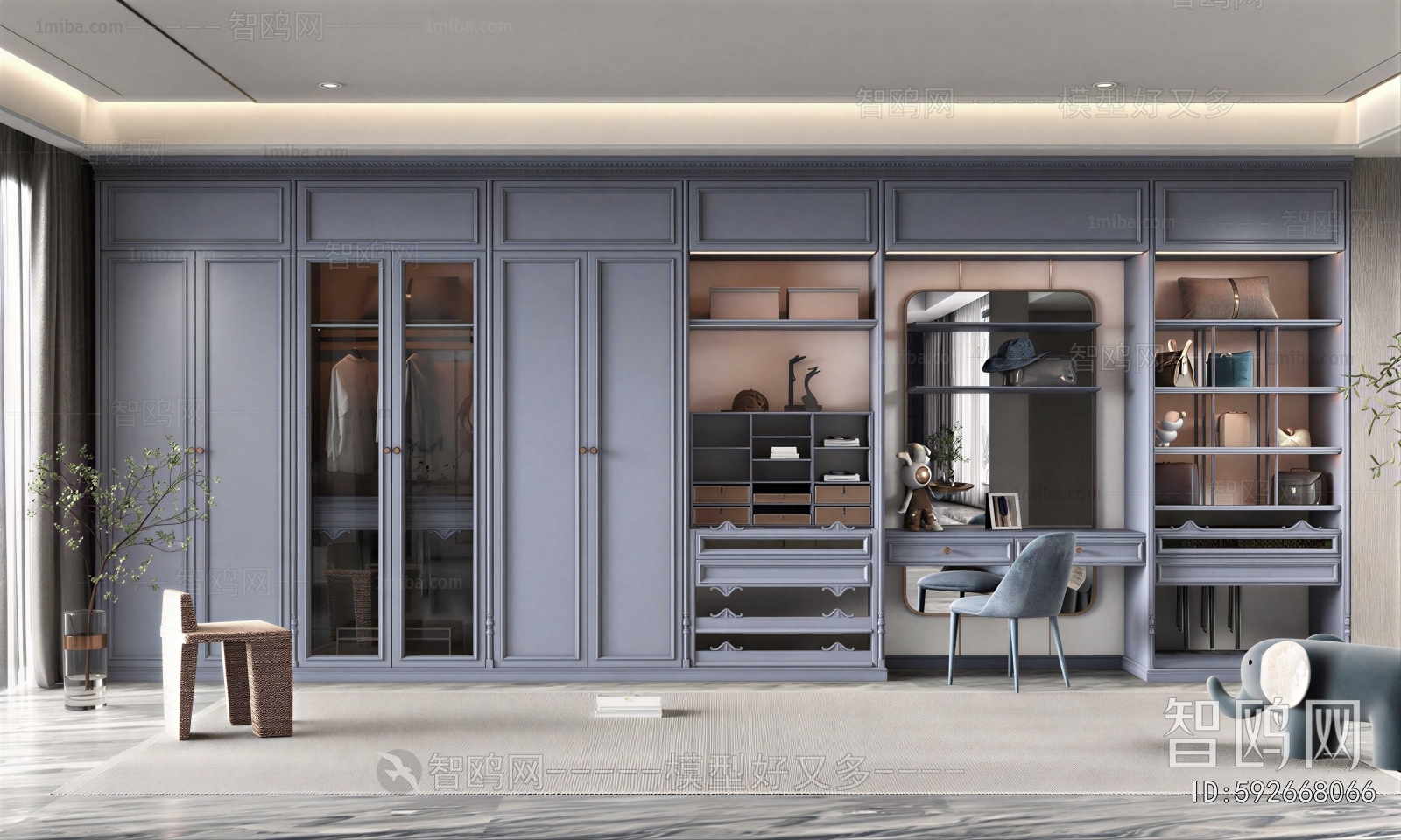 Simple European Style Clothes Storage Area