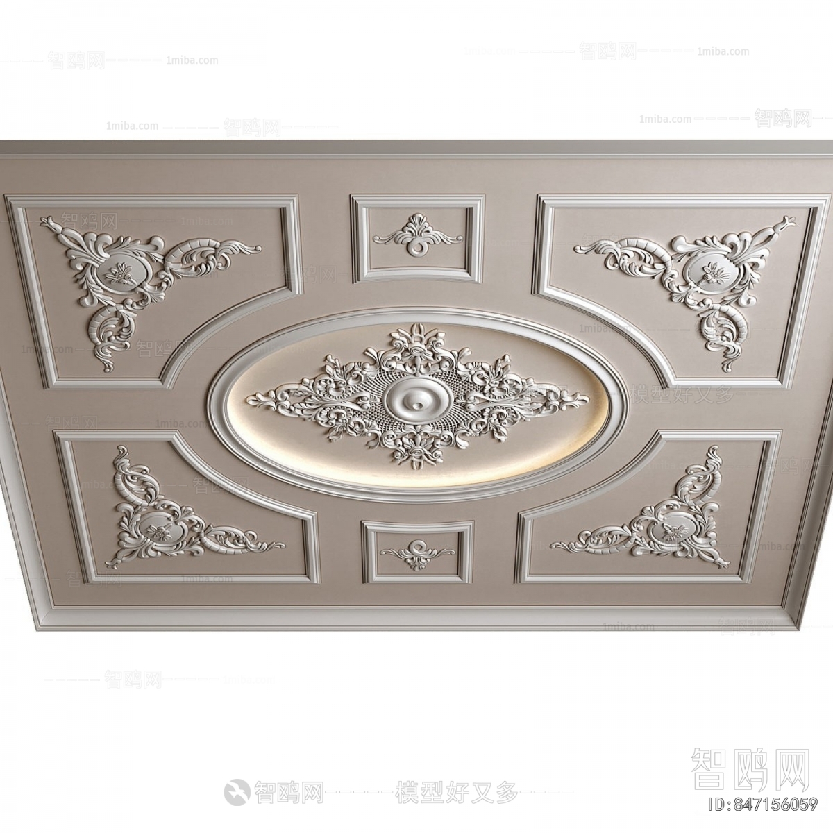 French Style Plaster Carved Top Plate
