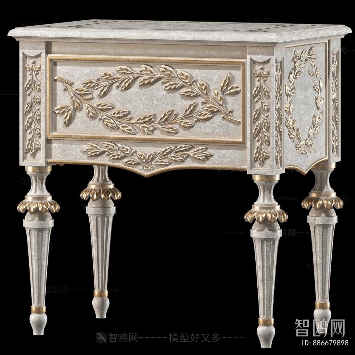 French Style Bedside Cupboard