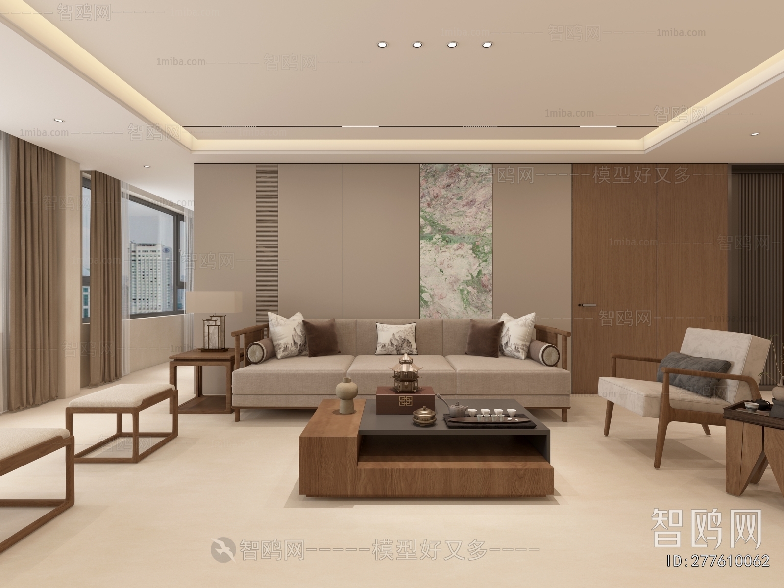 New Chinese Style A Living Room