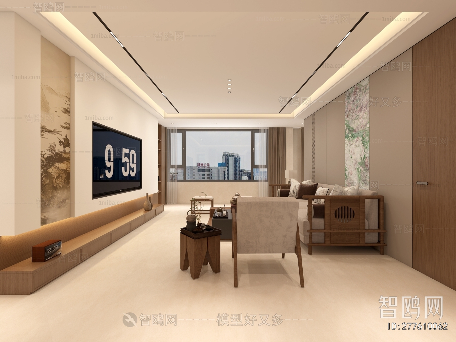 New Chinese Style A Living Room