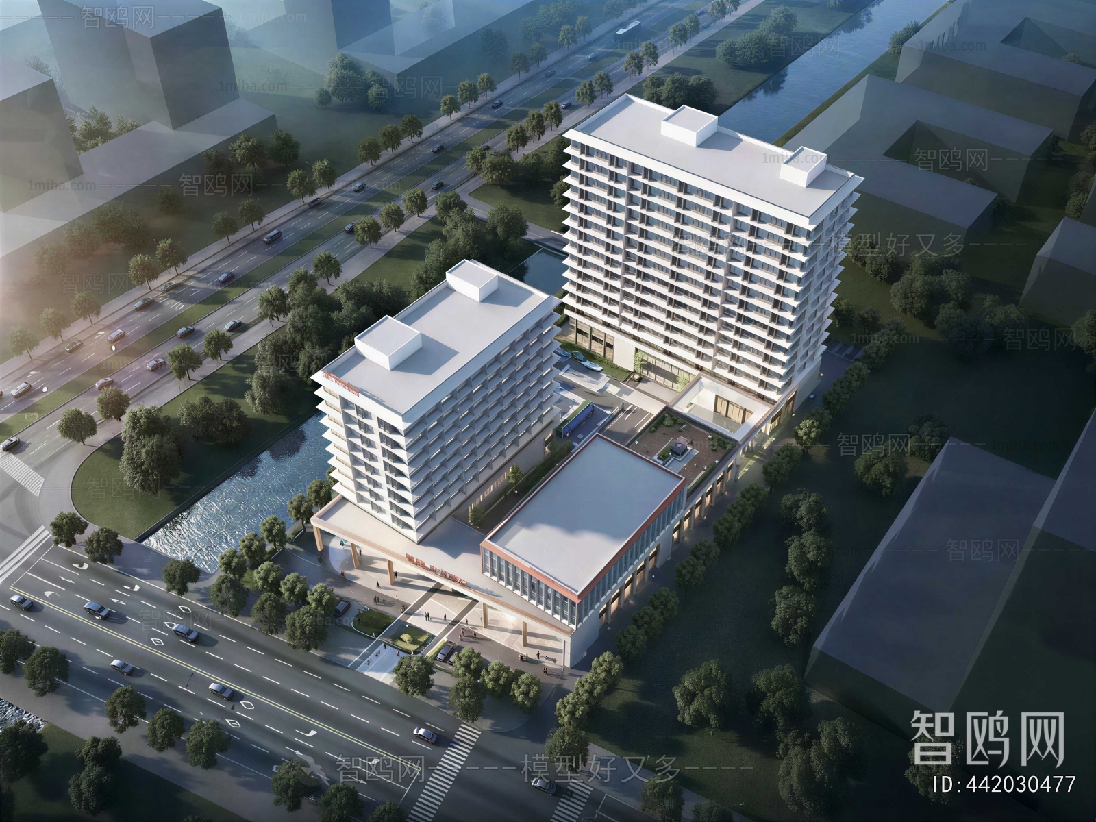 Modern Architectural Bird's-eye View Planning