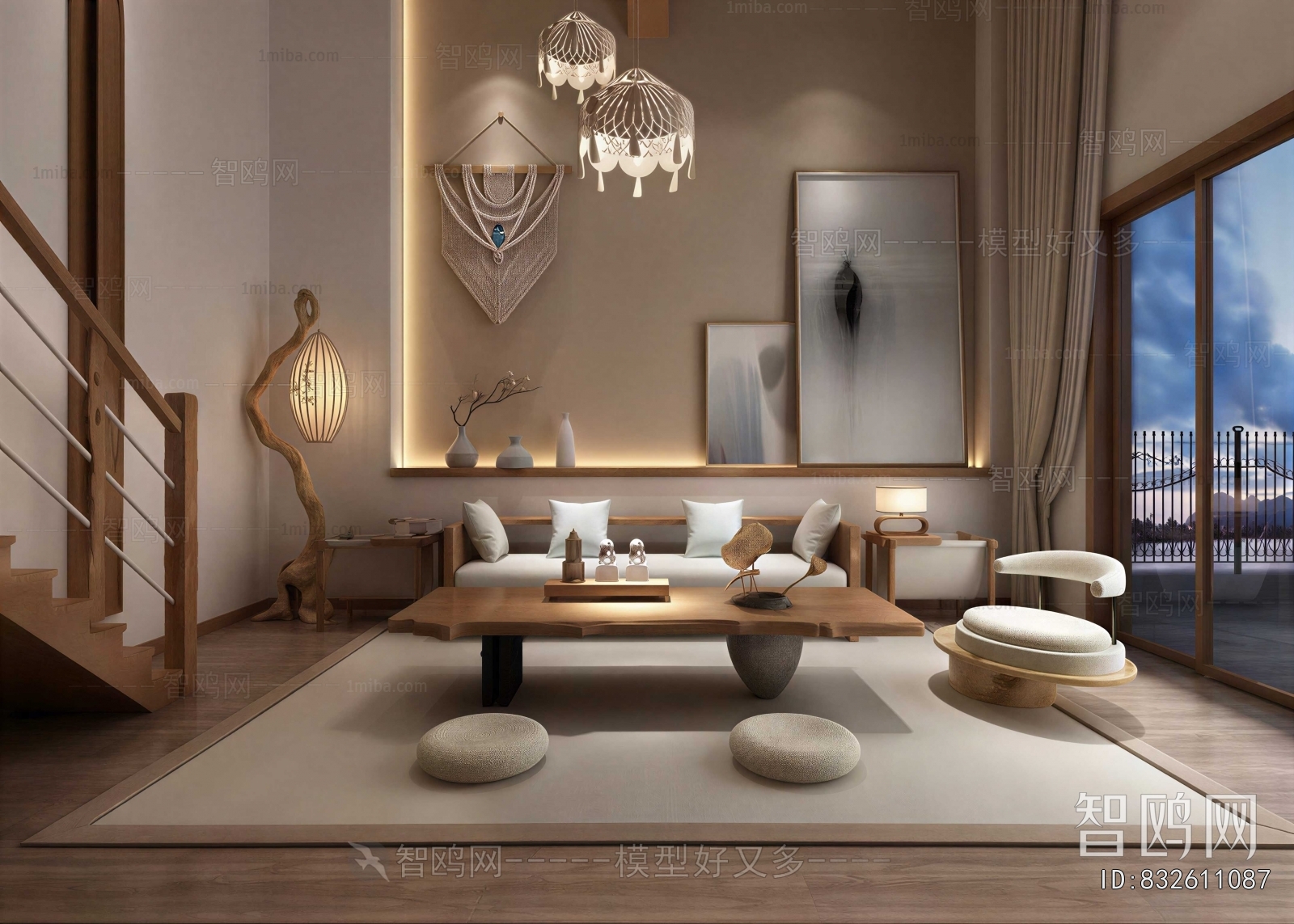 New Chinese Style A Living Room