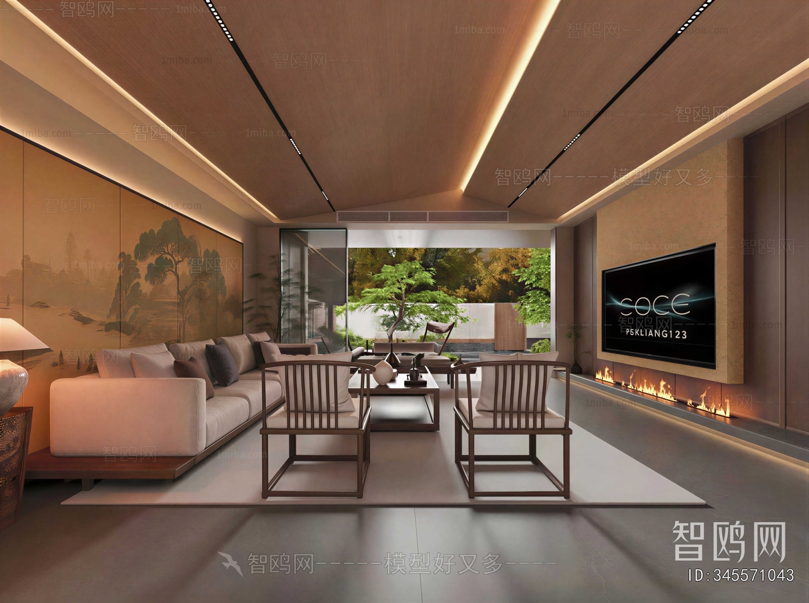 New Chinese Style A Living Room