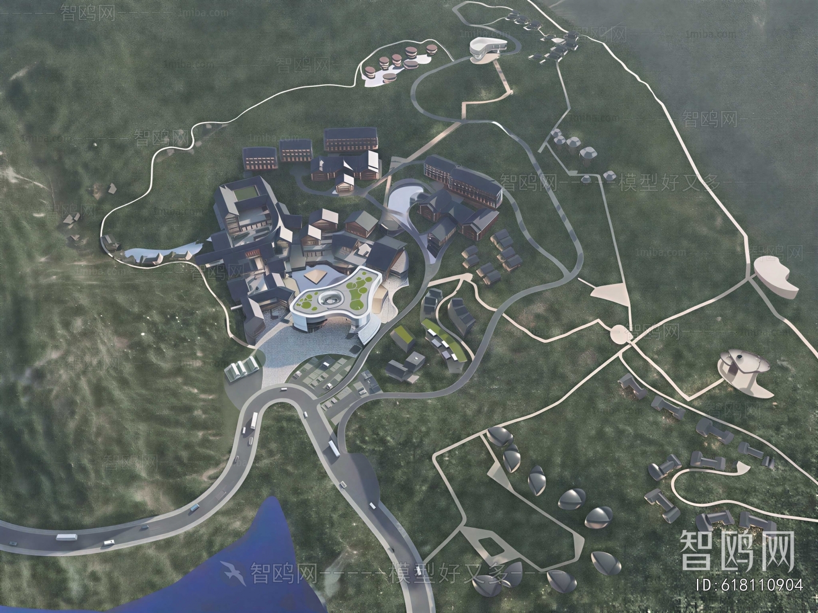 Modern Architectural Bird's-eye View Planning