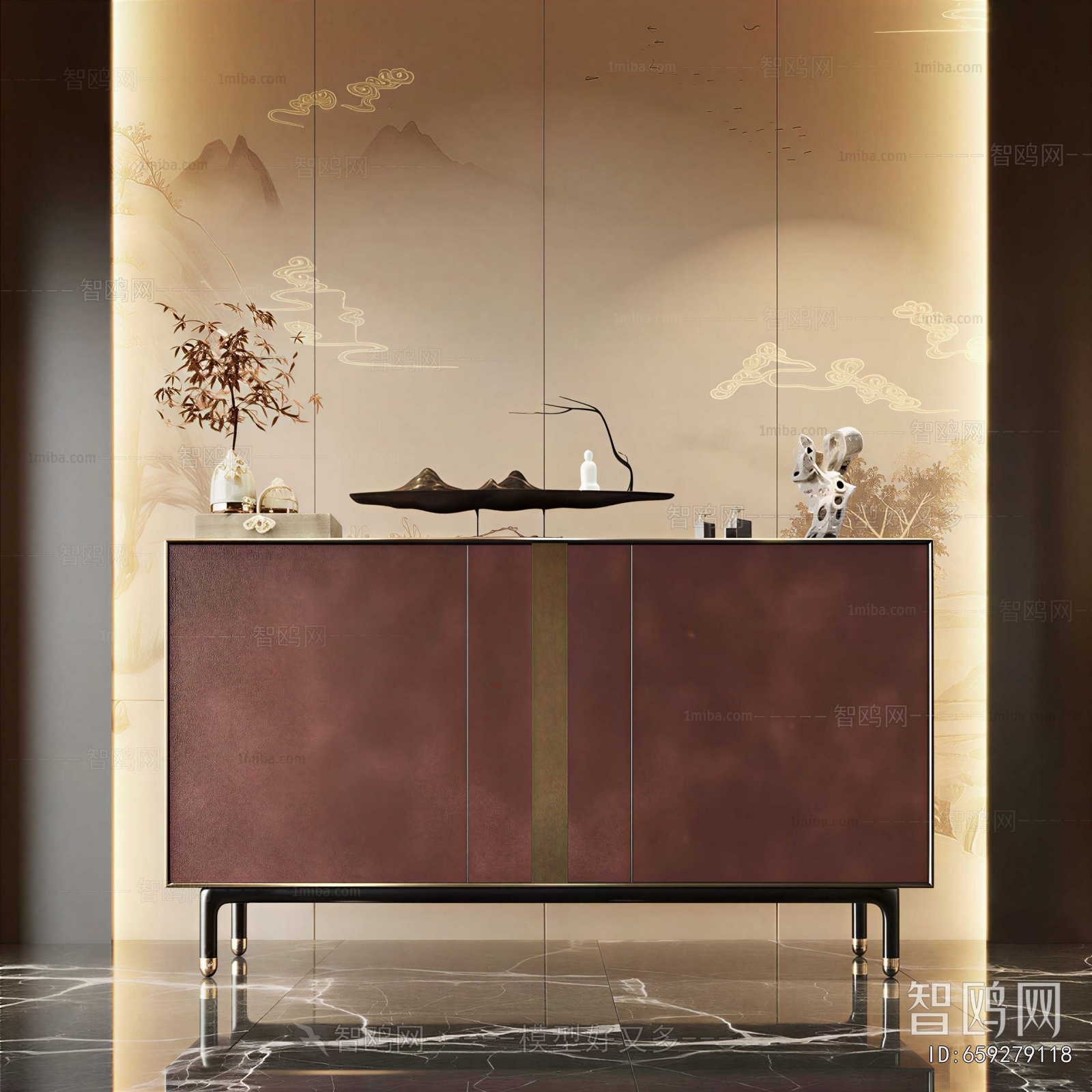 New Chinese Style Entrance Cabinet