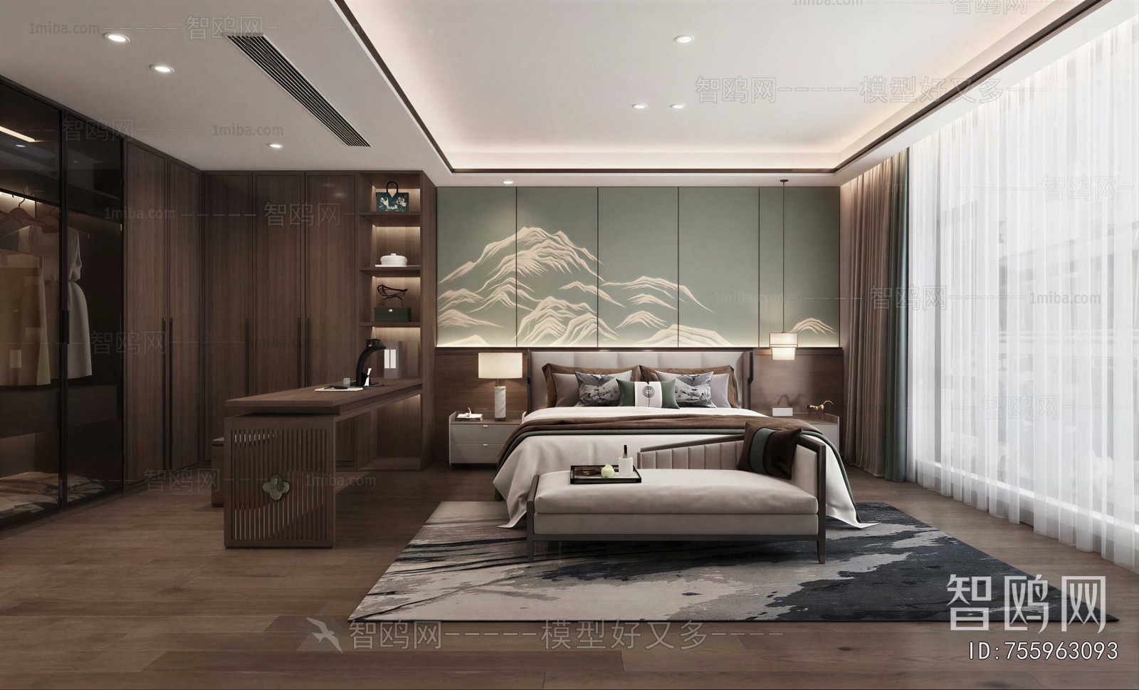 New Chinese Style Bedroom