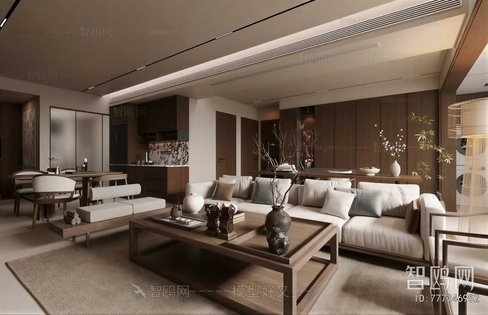 New Chinese Style A Living Room