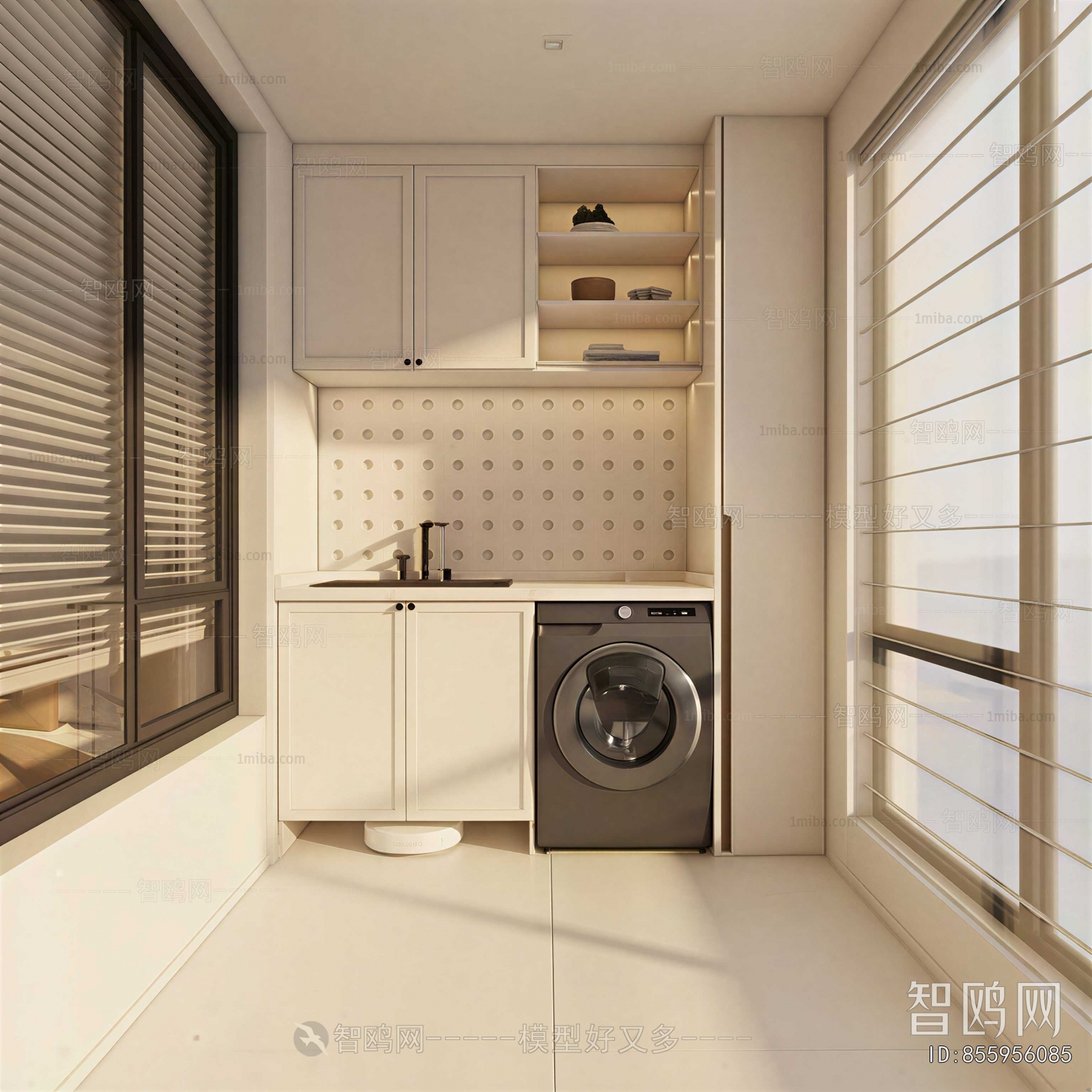 Modern Balcony Laundry Room