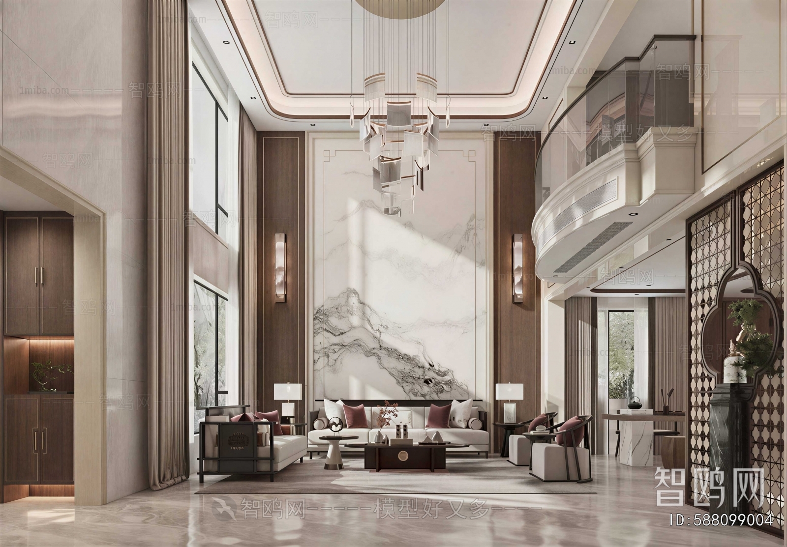 New Chinese Style A Living Room