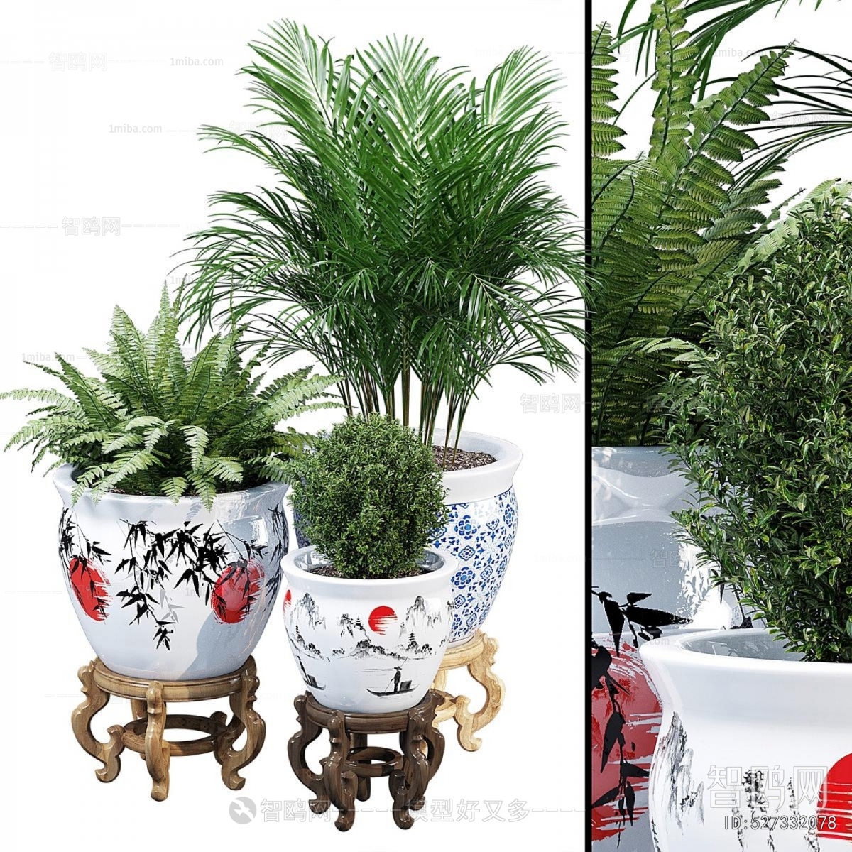 Modern Ground Green Plant Potted Plants