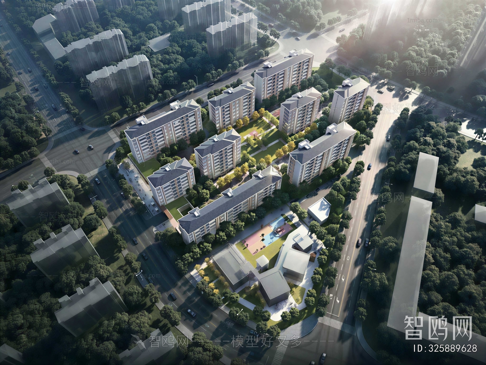 Modern Architectural Bird's-eye View Planning