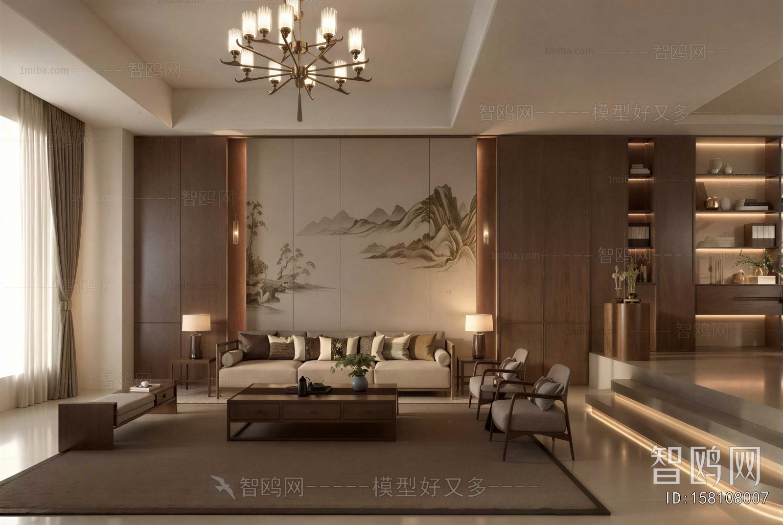 New Chinese Style A Living Room