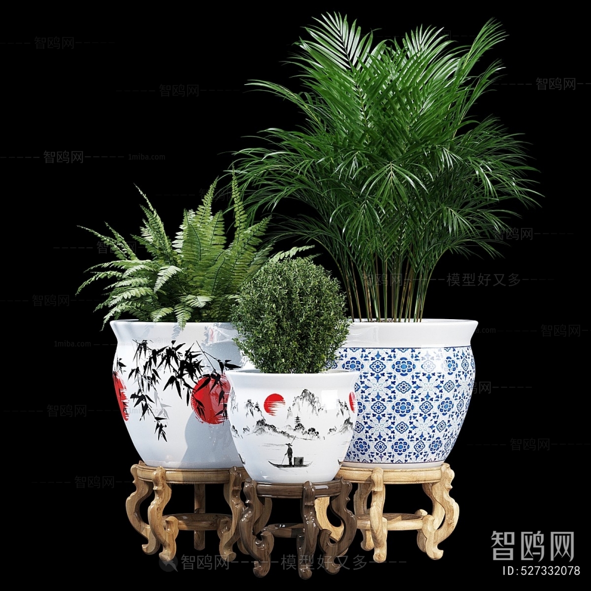 Modern Ground Green Plant Potted Plants