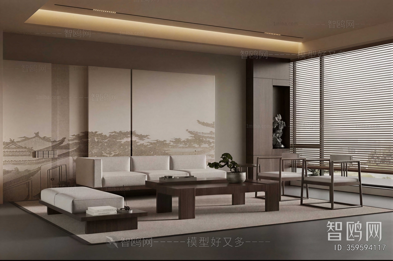 New Chinese Style A Living Room